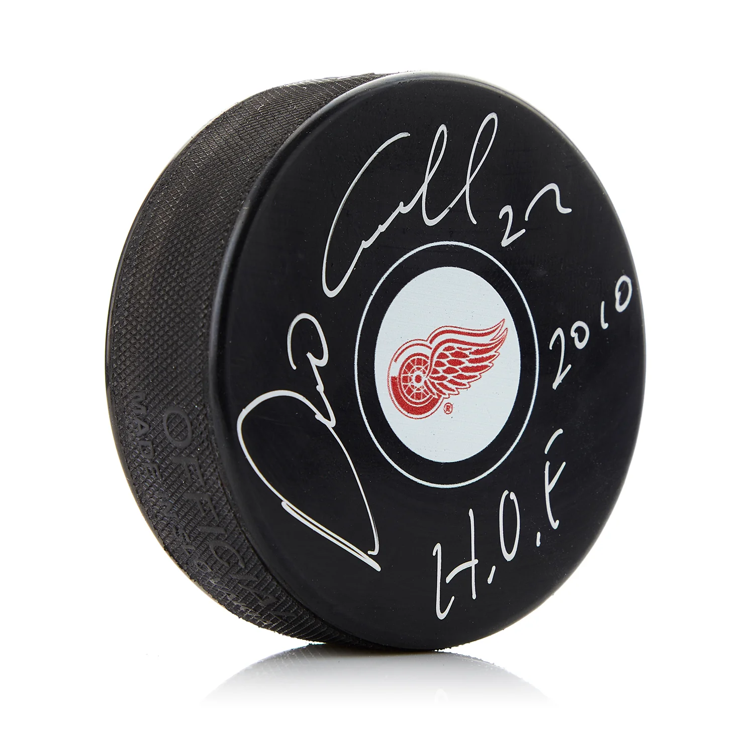Dino Ciccarelli Autographed Detroit Red Wings Hockey Puck with HOF Note