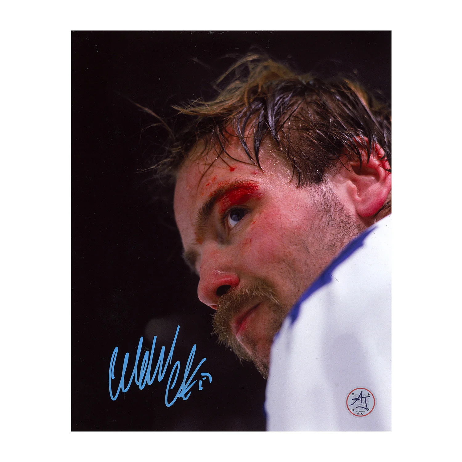 Wendel Clark Signed Toronto Maple Leafs Bloody Portrait 8x10 Photo