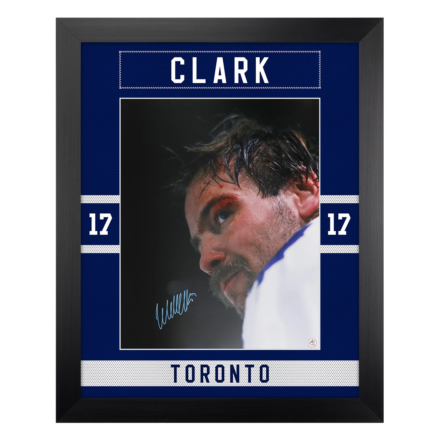 Wendel Clark Signed Toronto Maple Leafs Uniform Graphic 26x32 Frame