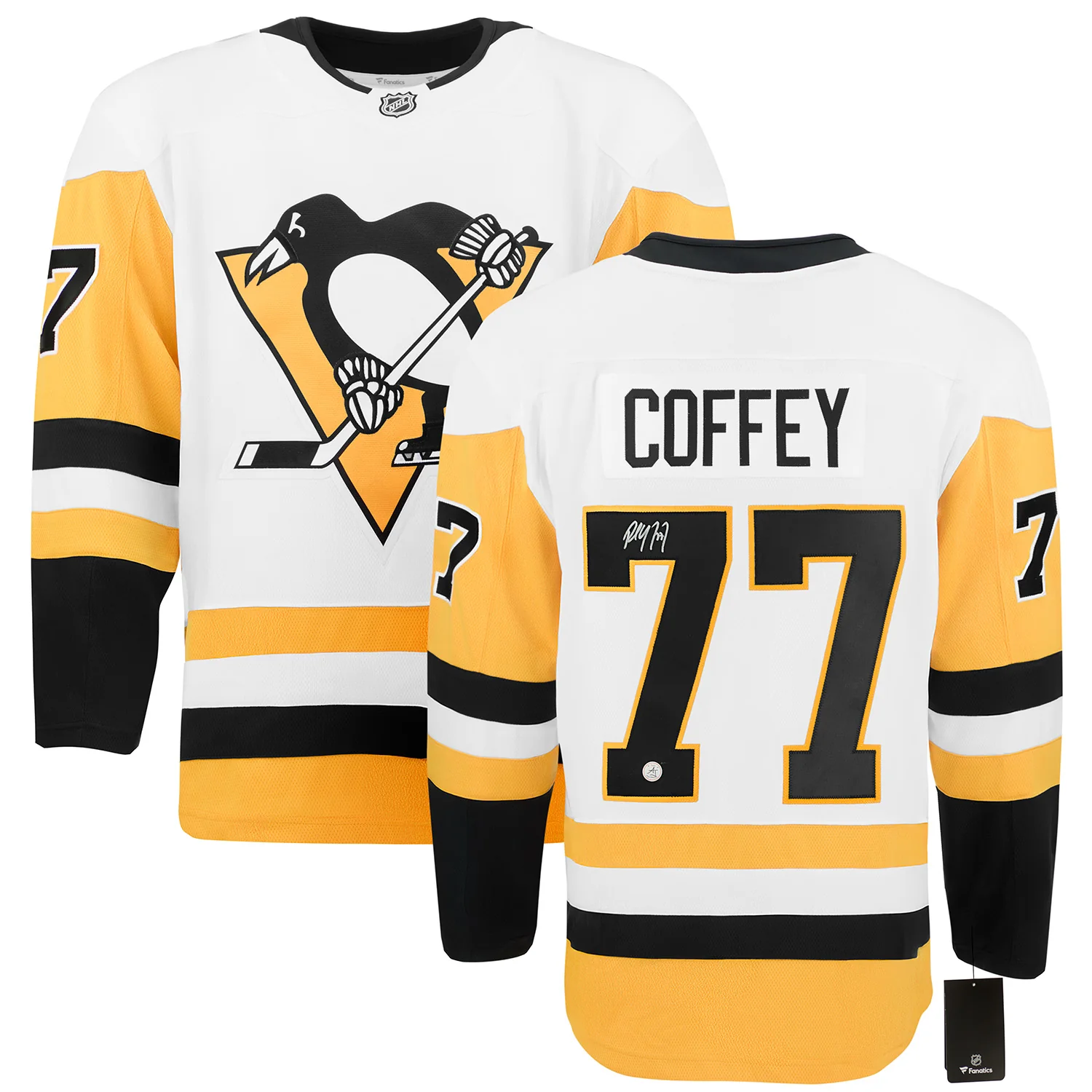 Paul Coffey Signed Pittsburgh Penguins White Fanatics Breakaway Jersey - Image 3