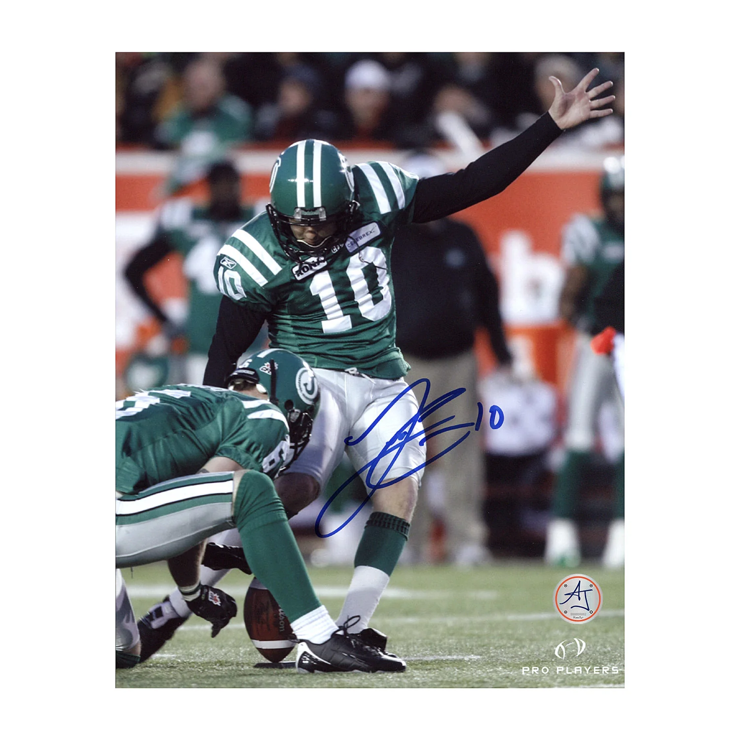 Luca Congi Autographed Saskatchewan Roughriders Football 8x10 Photo