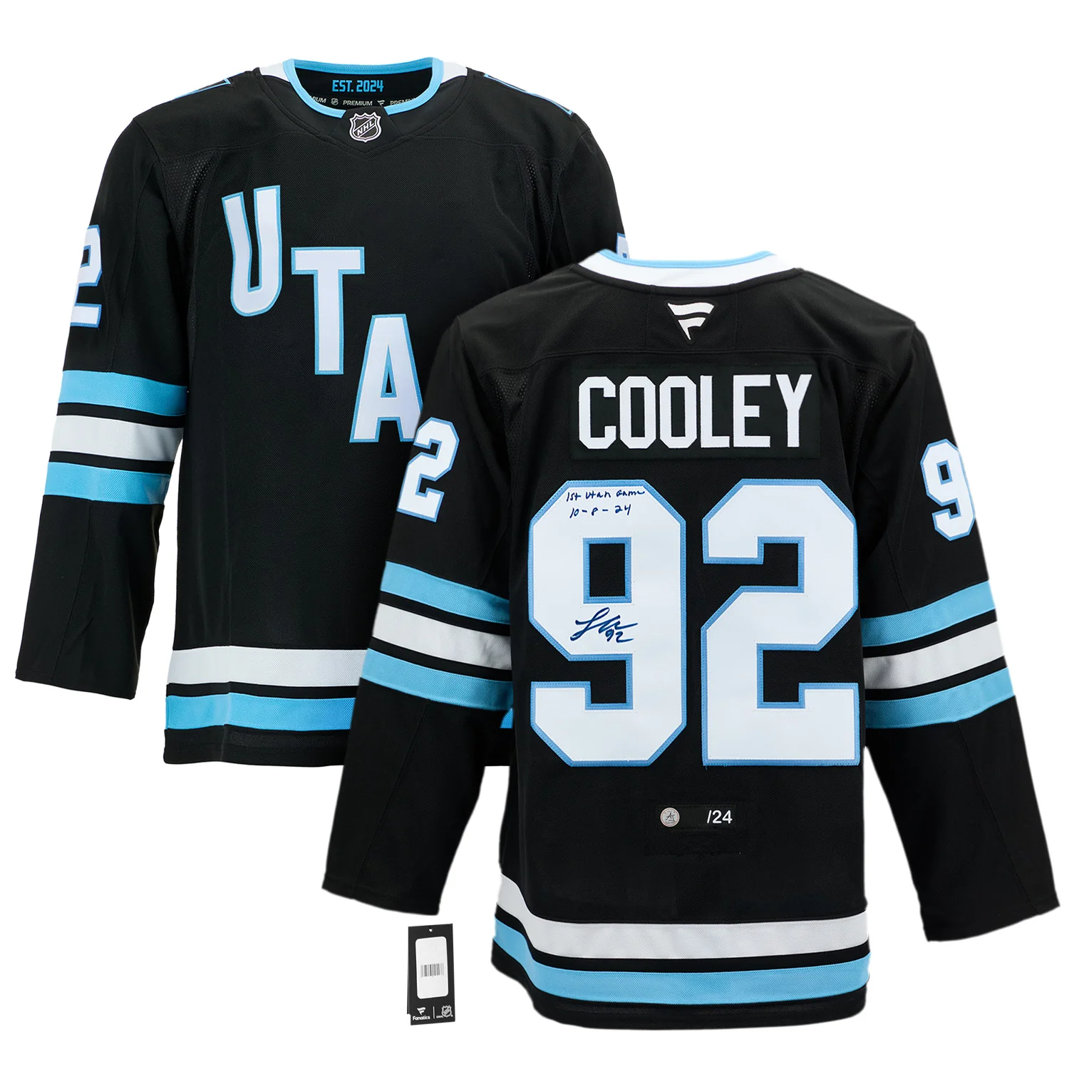 Logan Cooley Signed & Dated Utah Hockey Club Inaugural Game Premium Jersey #/24 - Image 3