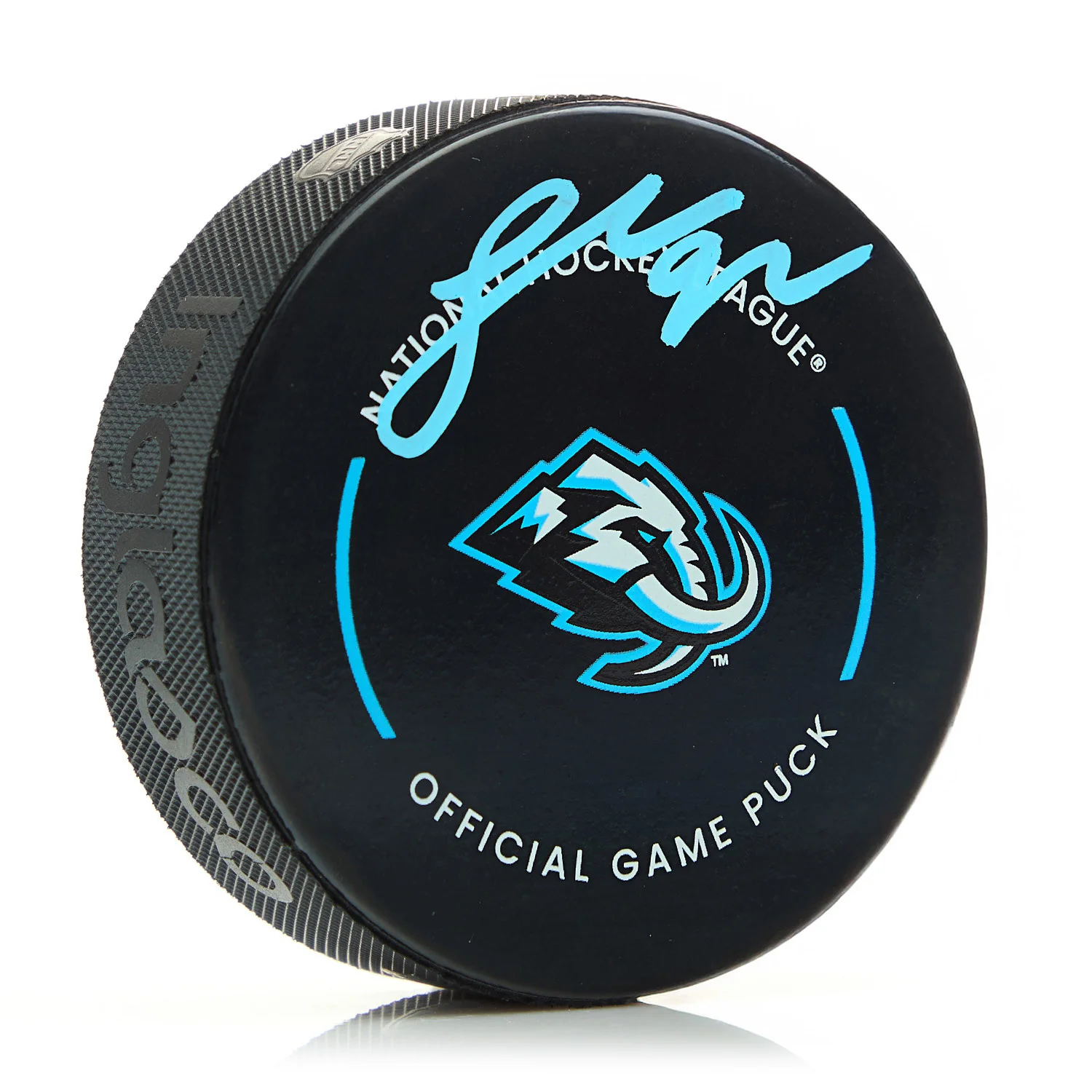 Logan Cooley Signed Utah Mammoth Official Game Puck