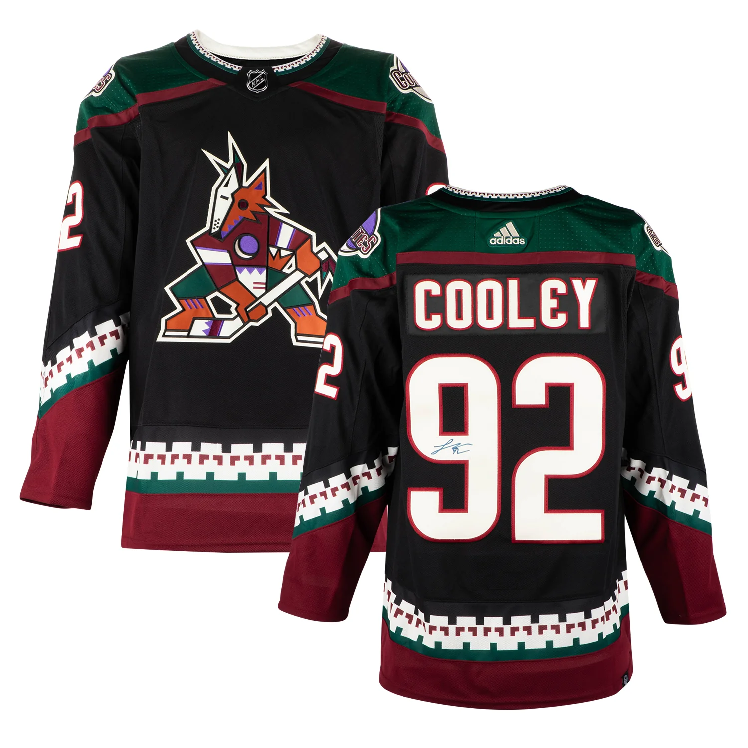 Logan Cooley Autographed Arizona Coyotes Black Kachina adidas Jersey - Image 3