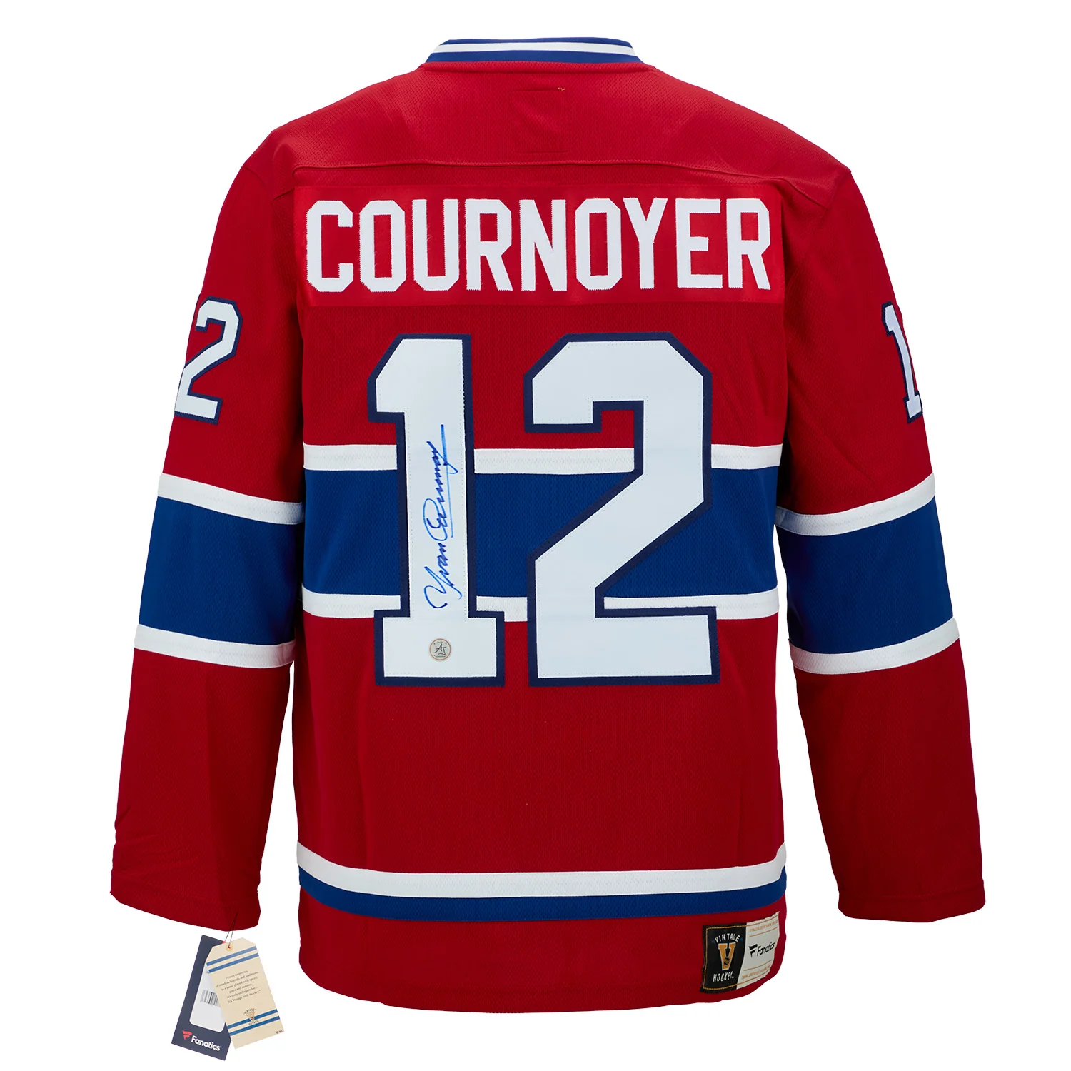 Yvan Cournoyer Autographed Montreal Canadiens Fanatics Throwback Jersey