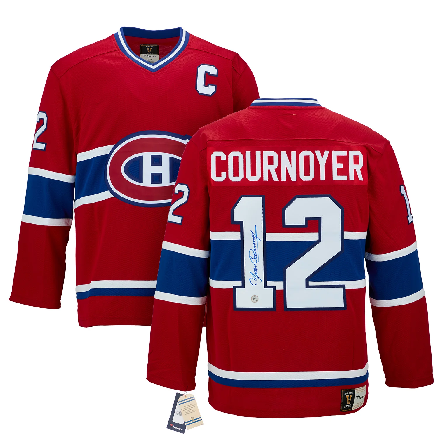 Yvan Cournoyer Autographed Montreal Canadiens Fanatics Throwback Jersey - Image 3