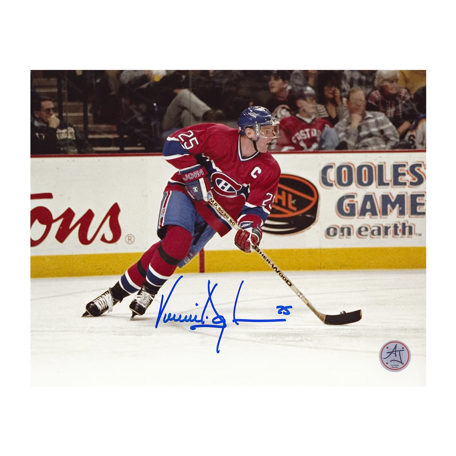 Vincent Damphousse Autographed Montreal Canadiens Game Action 8x10 Photo