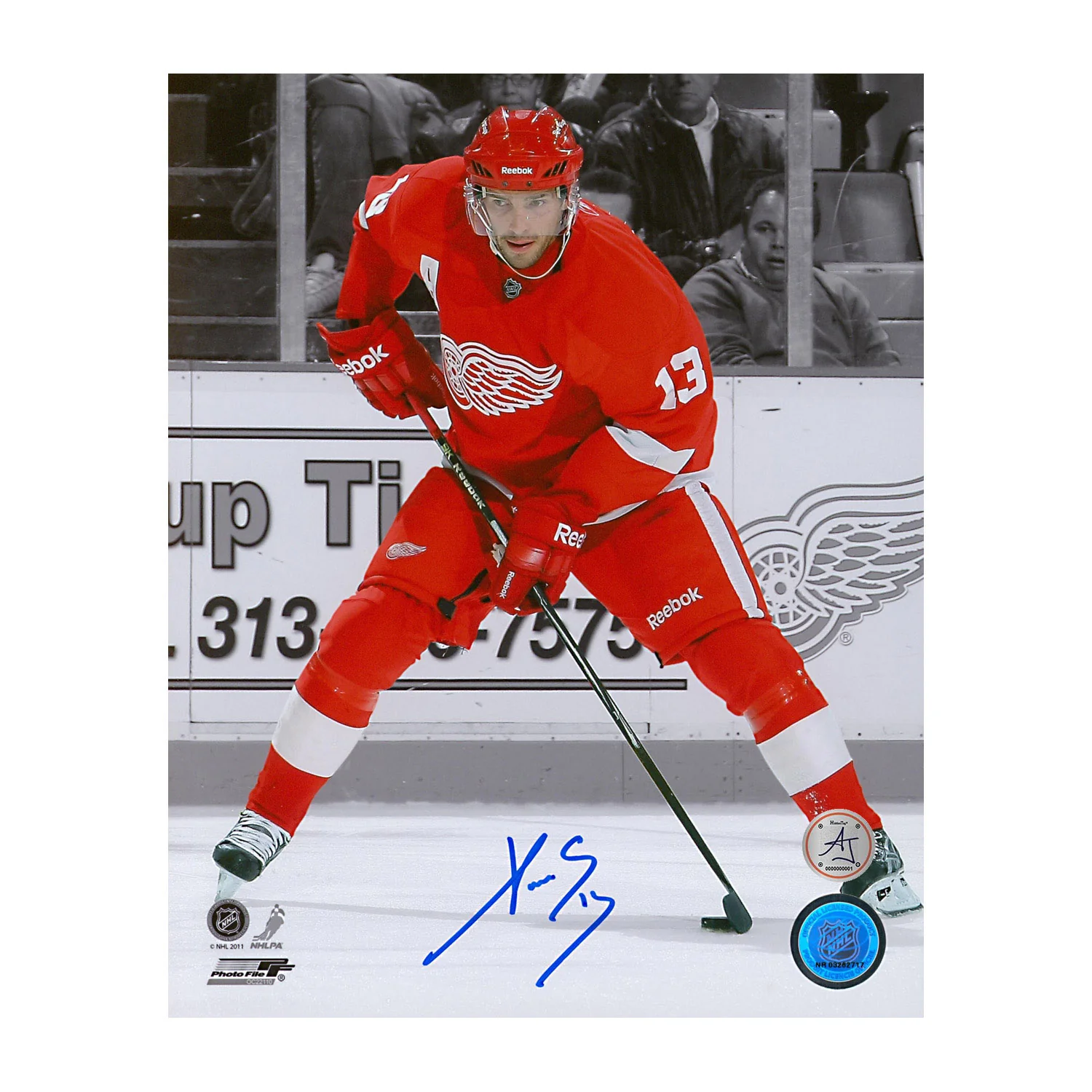 Pavel Datsyuk Autographed Detroit Red Wings Color Isolation 8x10 Photo