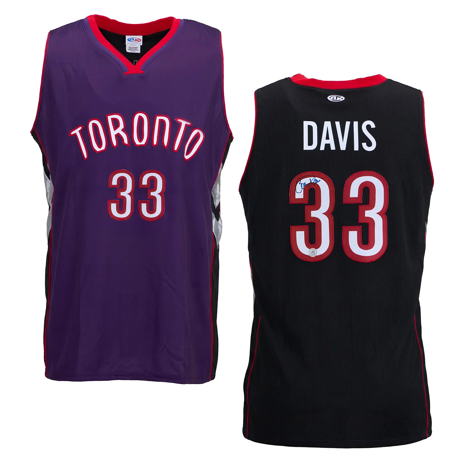 Antonio Davis Signed Toronto Purple City Design Basketball Jersey - Image 3