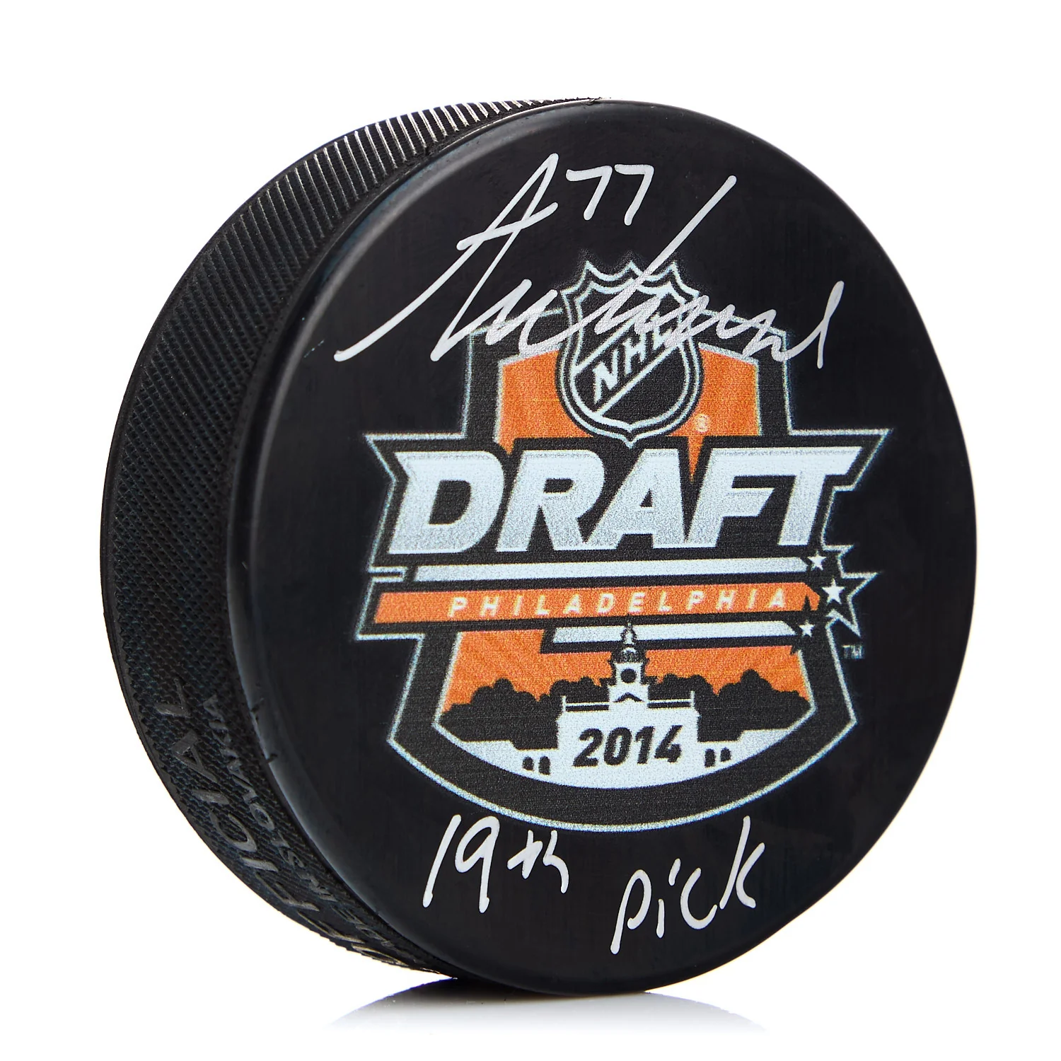 Tony DeAngelo Signed 2014 NHL Entry Draft Puck with 19th Pick Note