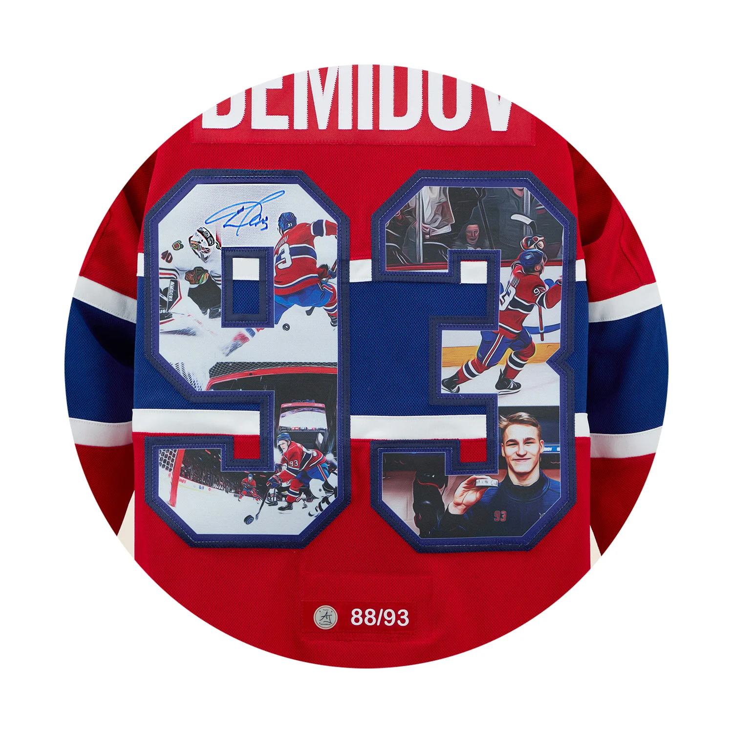 Ivan Demidov Autographed Montreal Canadiens First Goal Art Jersey #88/93 - Image 3