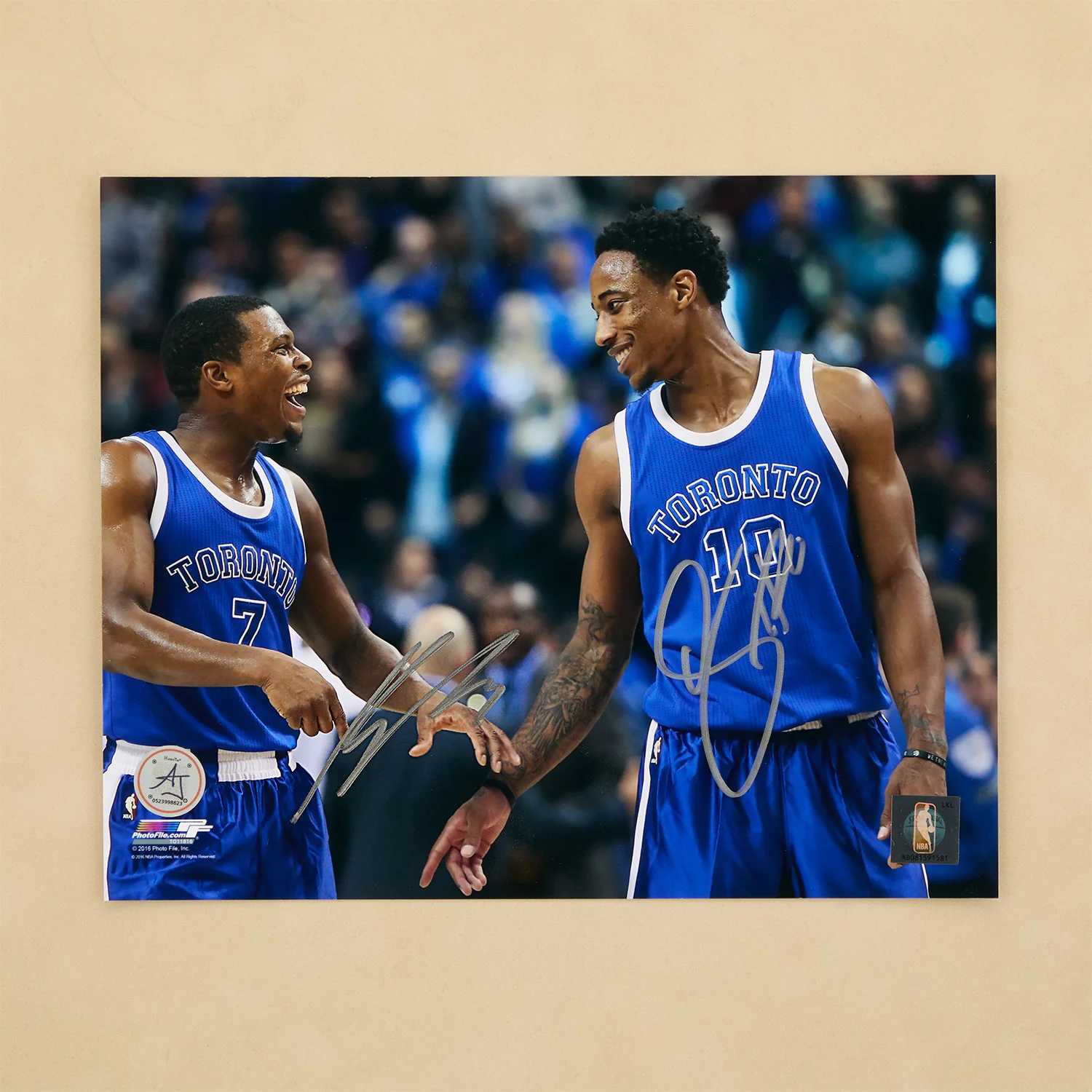 DeMar DeRozan & Kyle Lowry Dual Signed Toronto Raptors Basketball 8x10 Photo