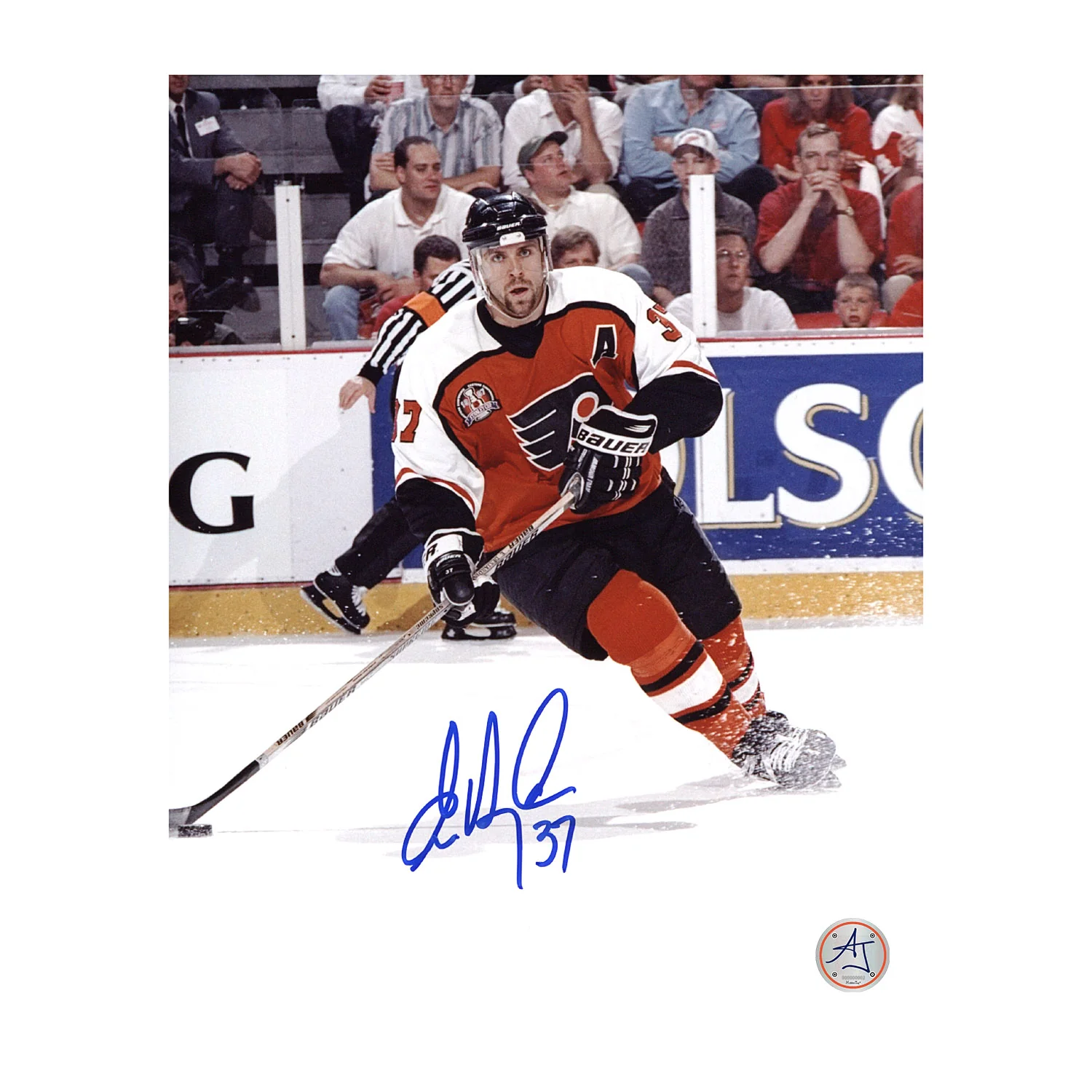 Eric Desjardins Signed Philadelphia Flyers Playoff Finals 8x10 Photo
