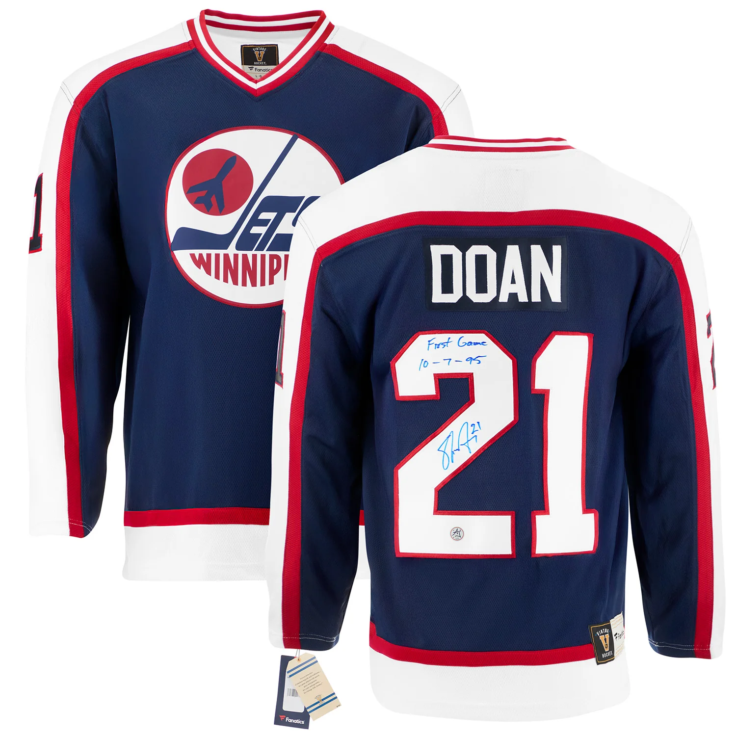 Shane Doan Winnipeg Jets Signed & Dated 1st Game Fanatics Throwback Jersey - Image 3