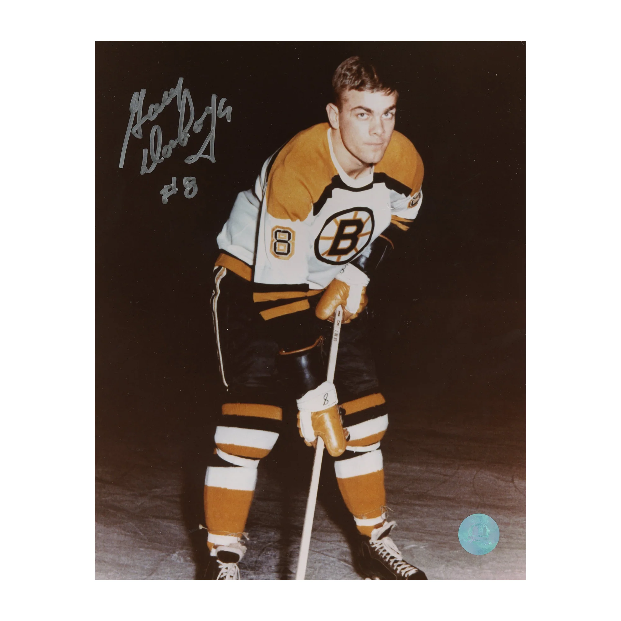 Gary Dornhoefer Autographed Boston Bruins Classic Hockey 8x10 Photo