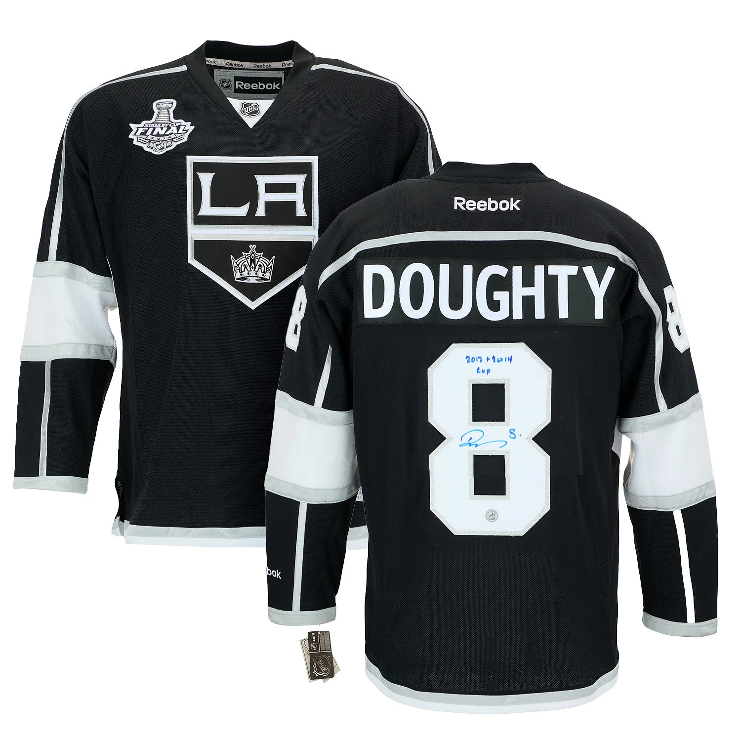 Drew Doughty LA Kings Signed & Inscribed Stanley Cup Vintage Reebok Jersey - Image 3