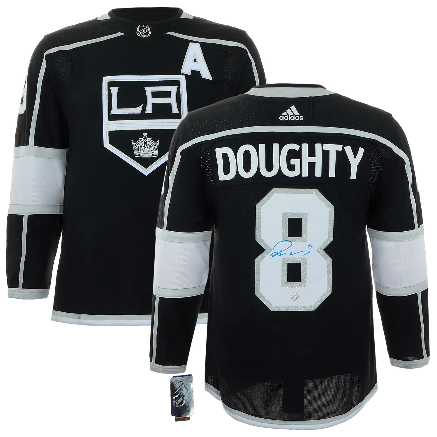 Drew Doughty Autographed Los Angeles Kings Black adidas Jersey - Image 3