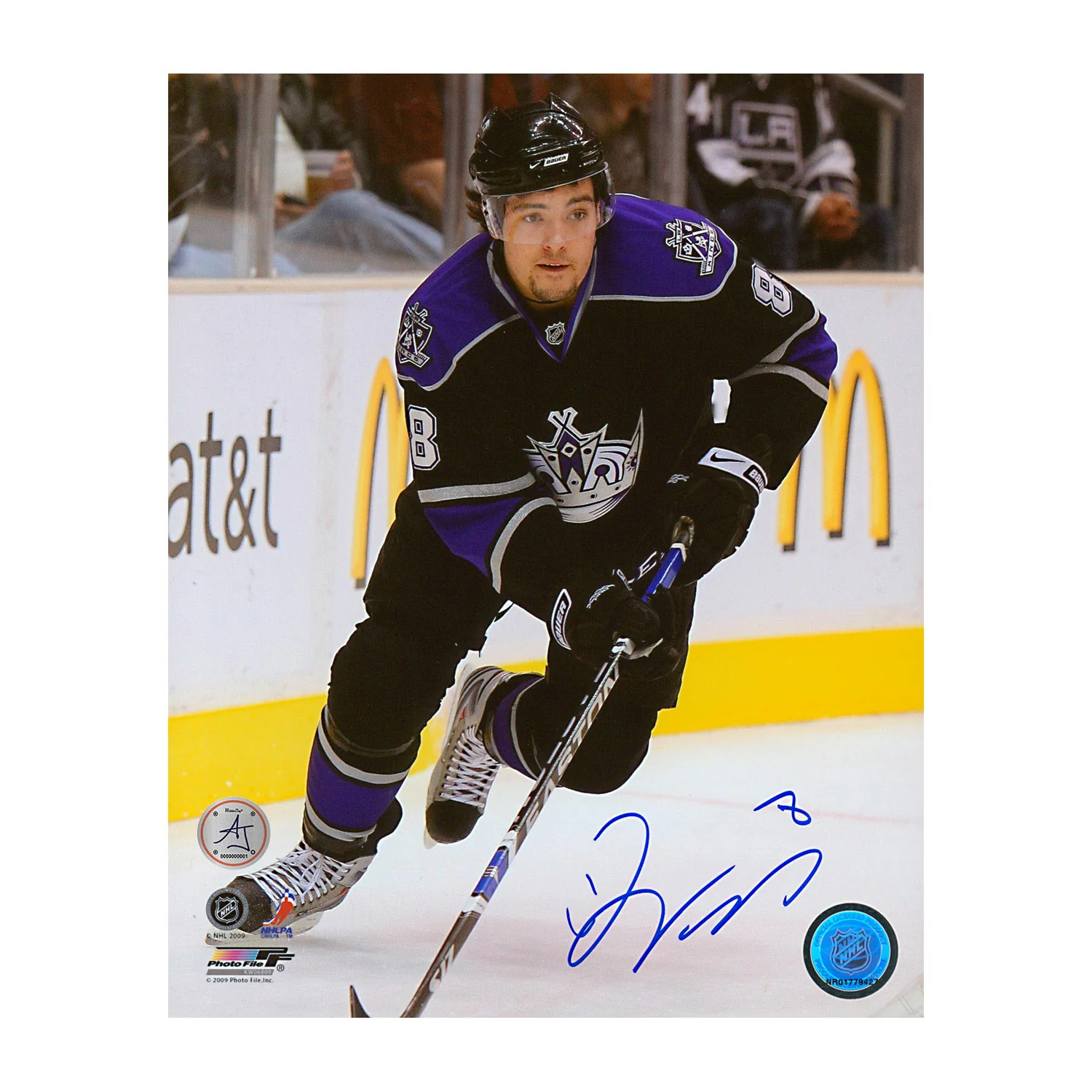 Drew Doughty Autographed Los Angeles Kings Game Action 8x10 Photo