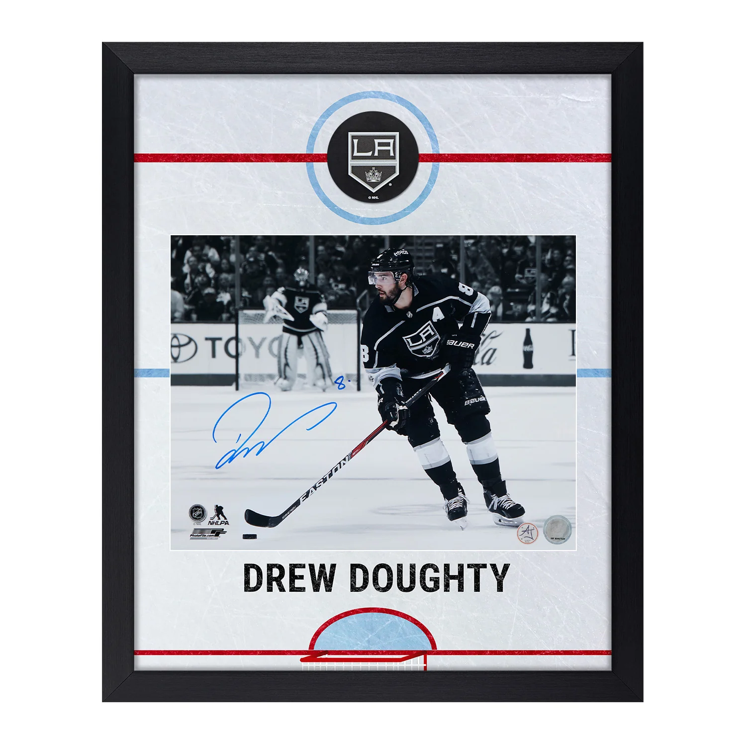 Drew Doughty Signed Los Angeles Kings Graphic Rink 19x23 Frame