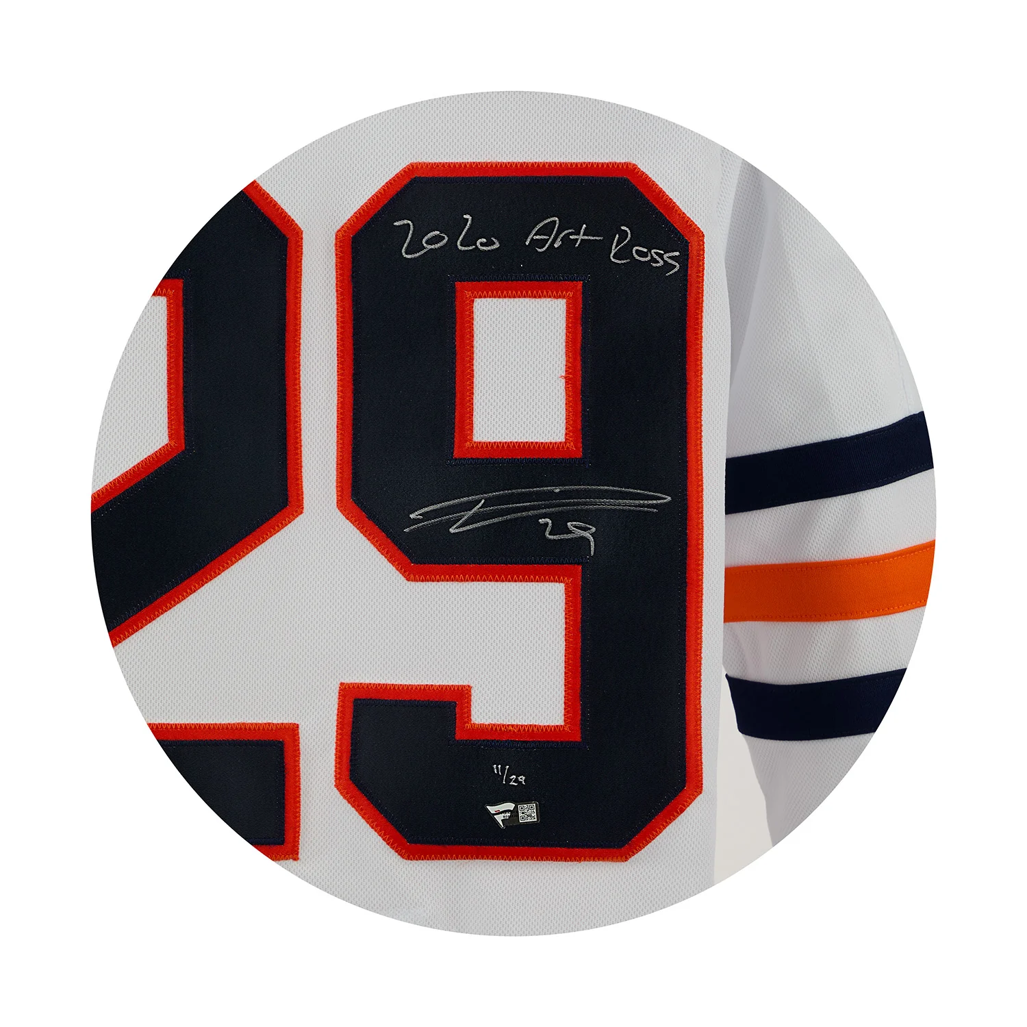 Leon Draisaitl Edmonton Oilers Signed 2020 Art Ross White adidas Jersey #11/29 - Image 3