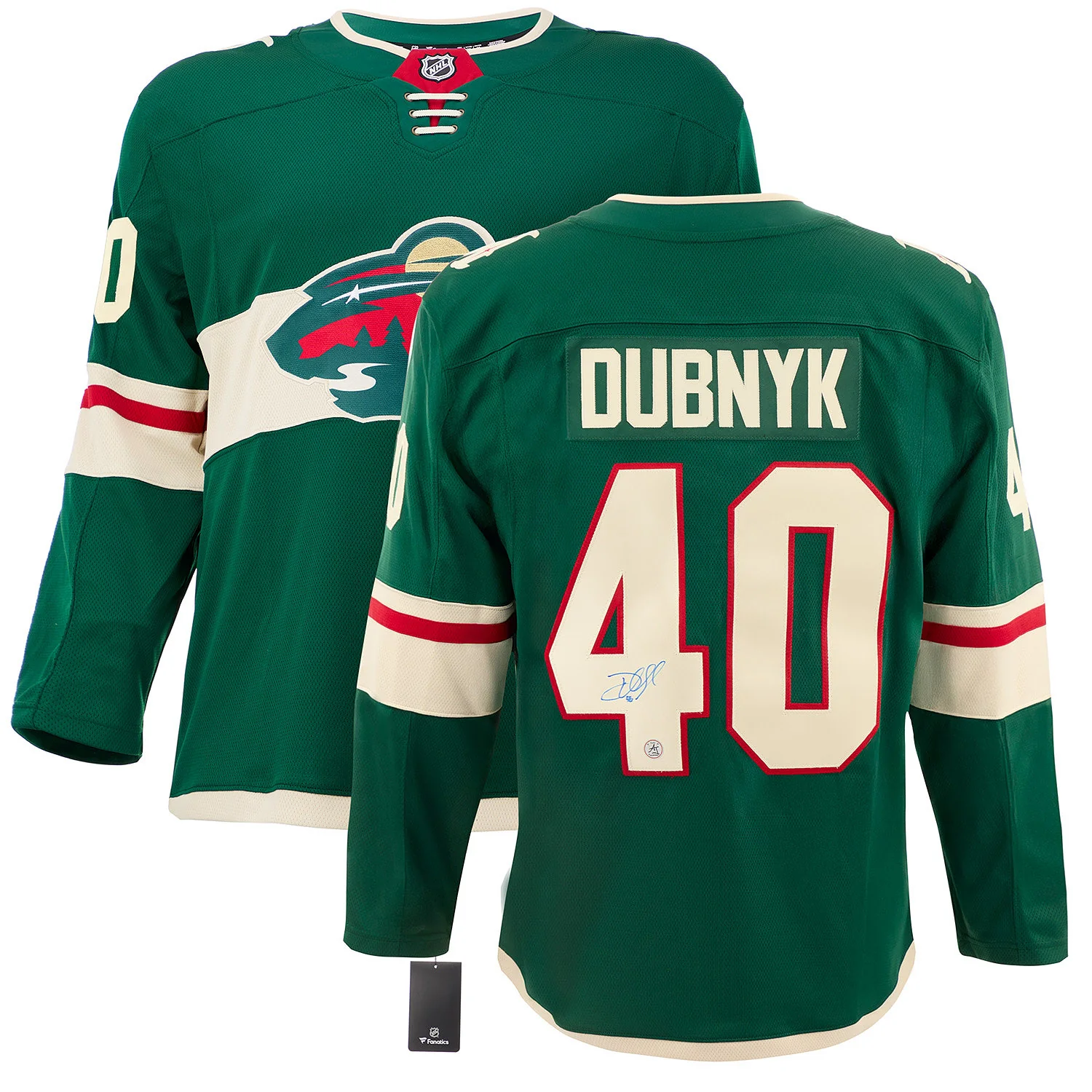 Devan Dubnyk Autographed Minnesota Wild Fanatics Breakaway Jersey - Image 3