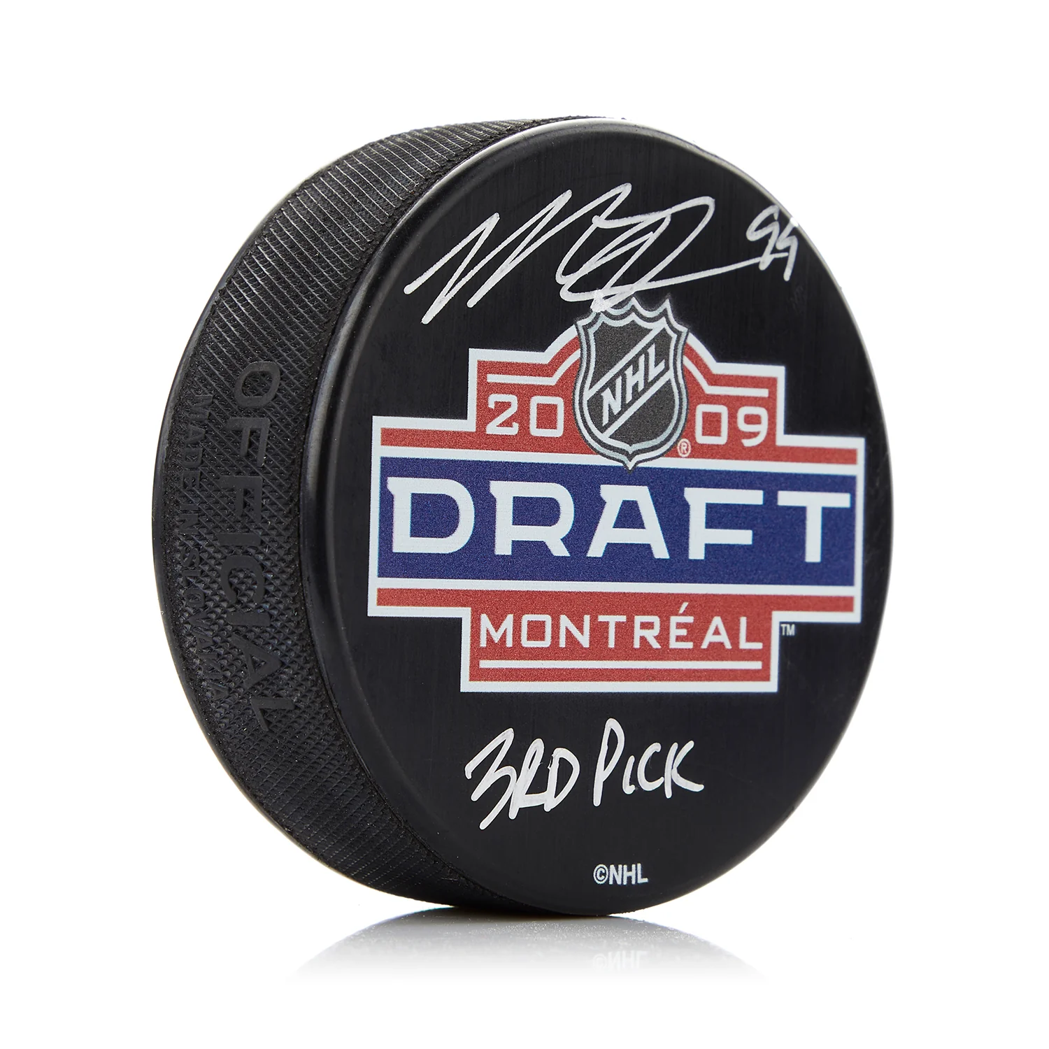 Matt Duchene Signed 2009 NHL Entry Draft Puck with 3rd Pick Note