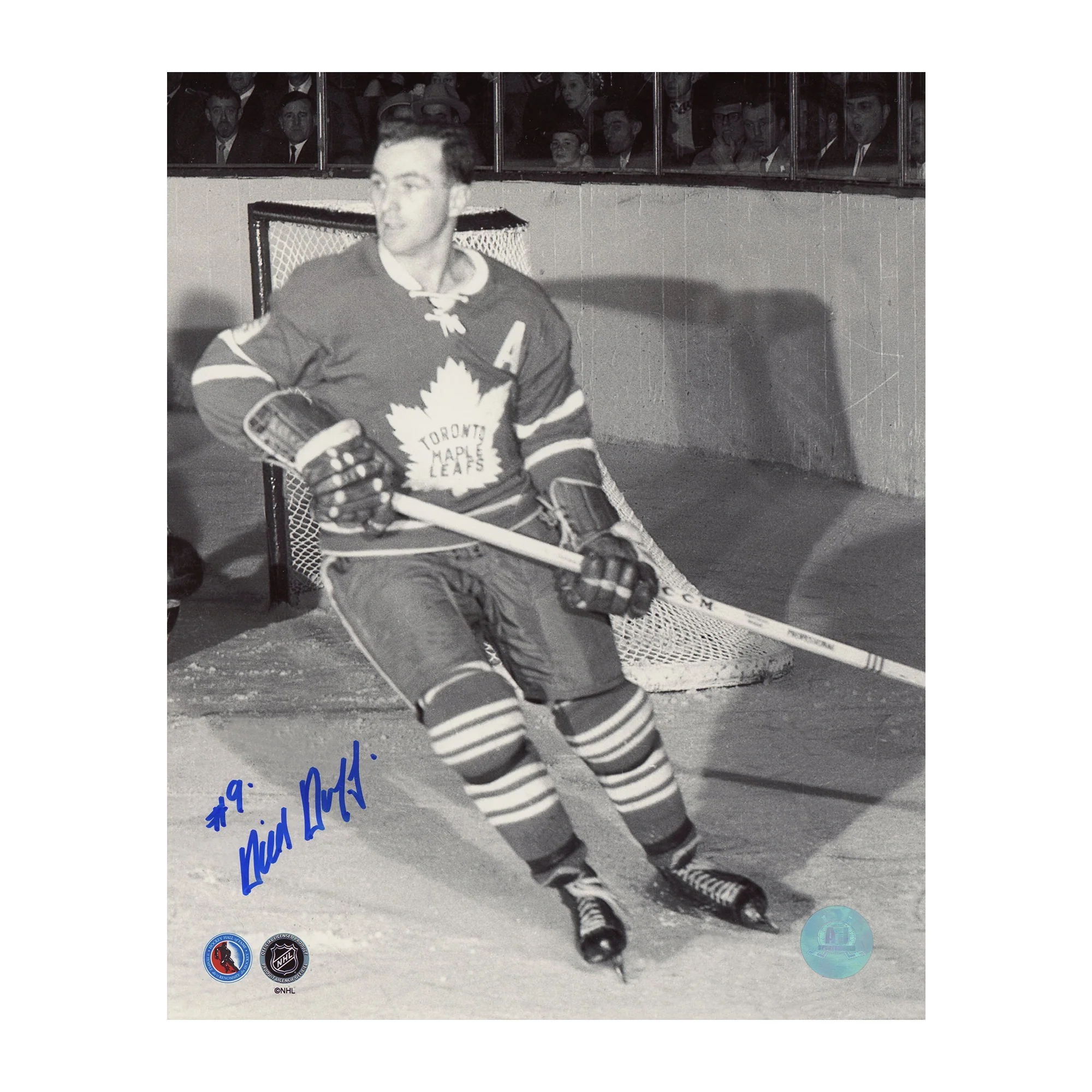 Dick Duff Autographed Toronto Maple Leafs Black and White 8x10 Photo