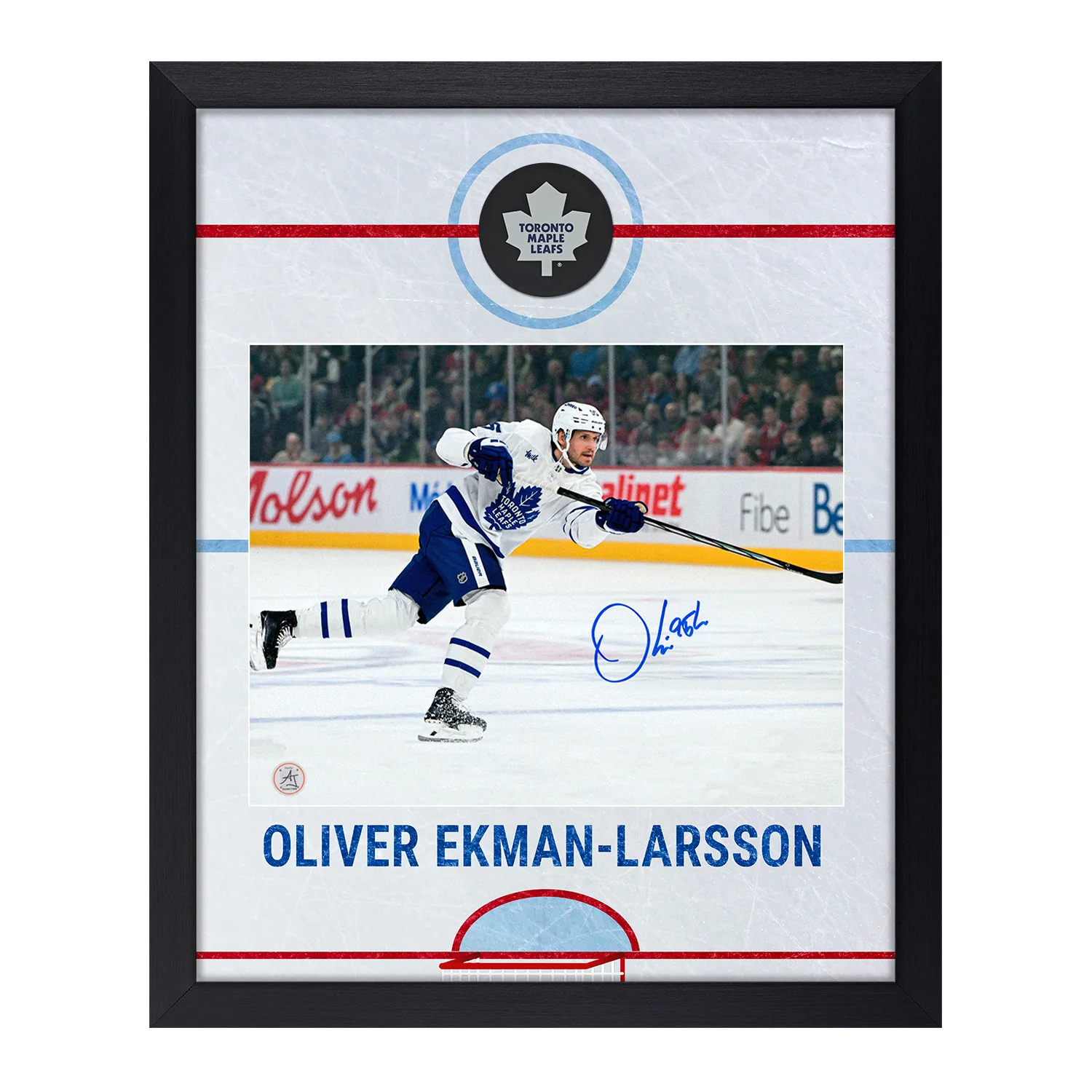 Oliver Ekman-Larsson Signed Toronto Maple Leafs Graphic Rink 19x23 Frame