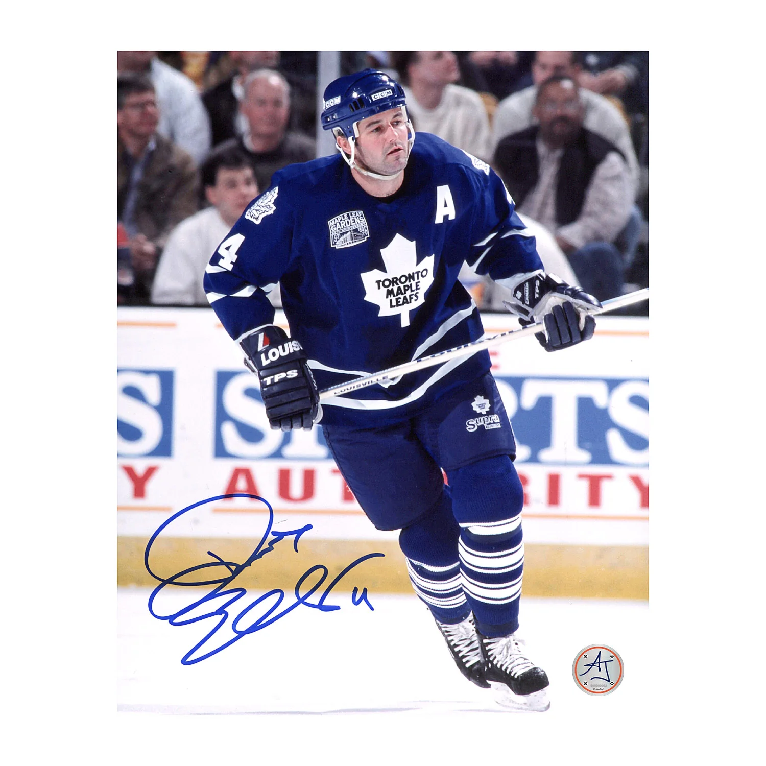 Dave Ellett Autographed Toronto Maple Leafs Game Action 8x10 Photo