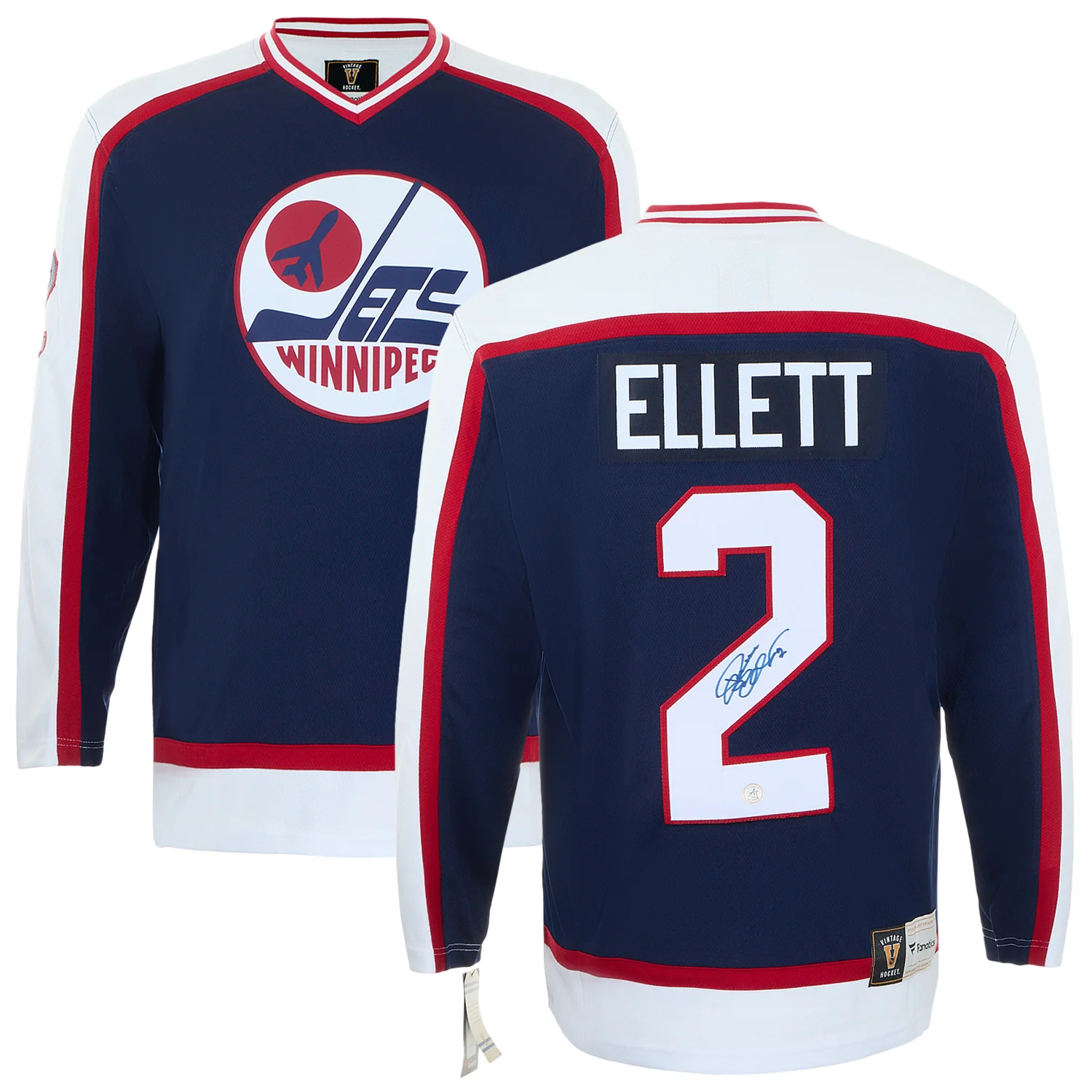 Dave Ellett Autographed Winnipeg Jets Throwback Breakaway Jersey - Image 3