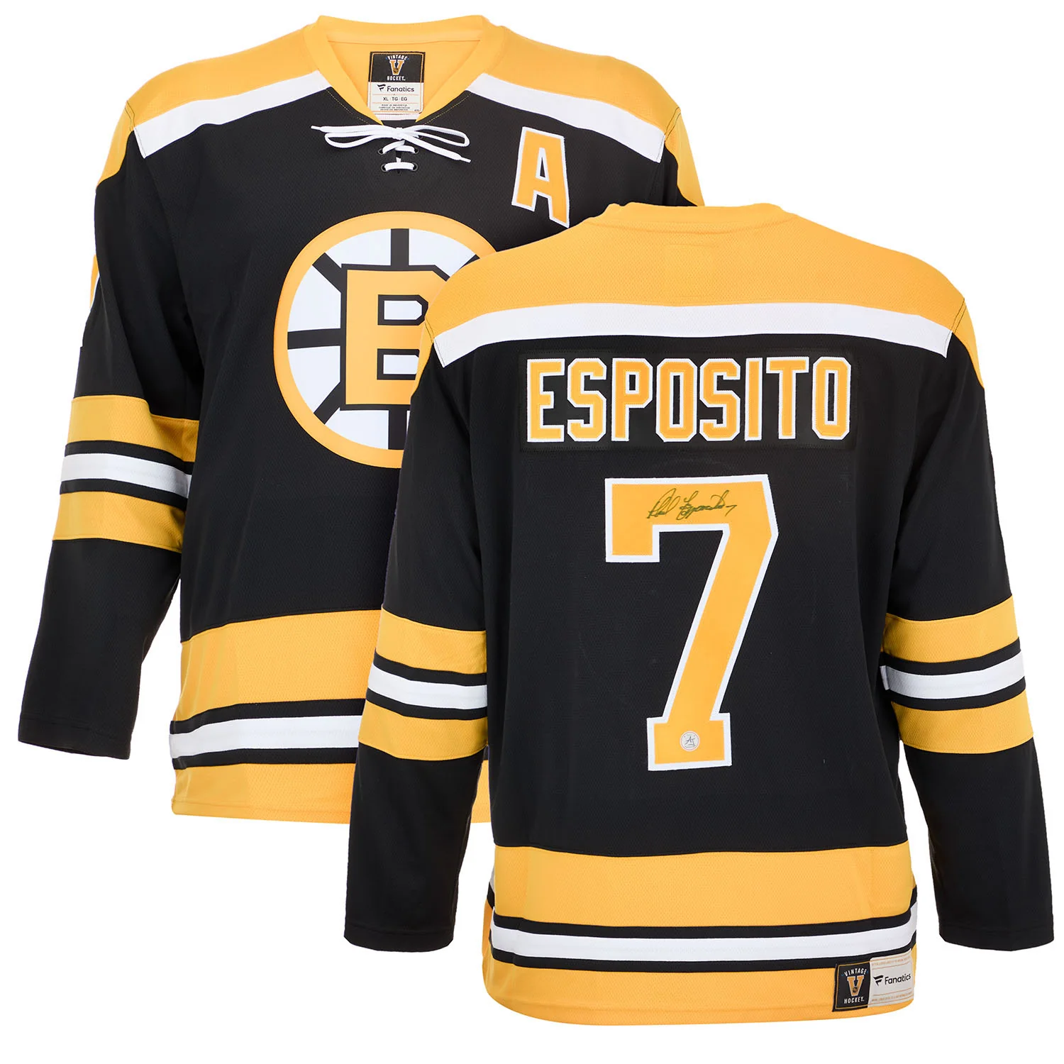 Phil Esposito Autographed Boston Bruins Fanatics Throwback Jersey - Image 3