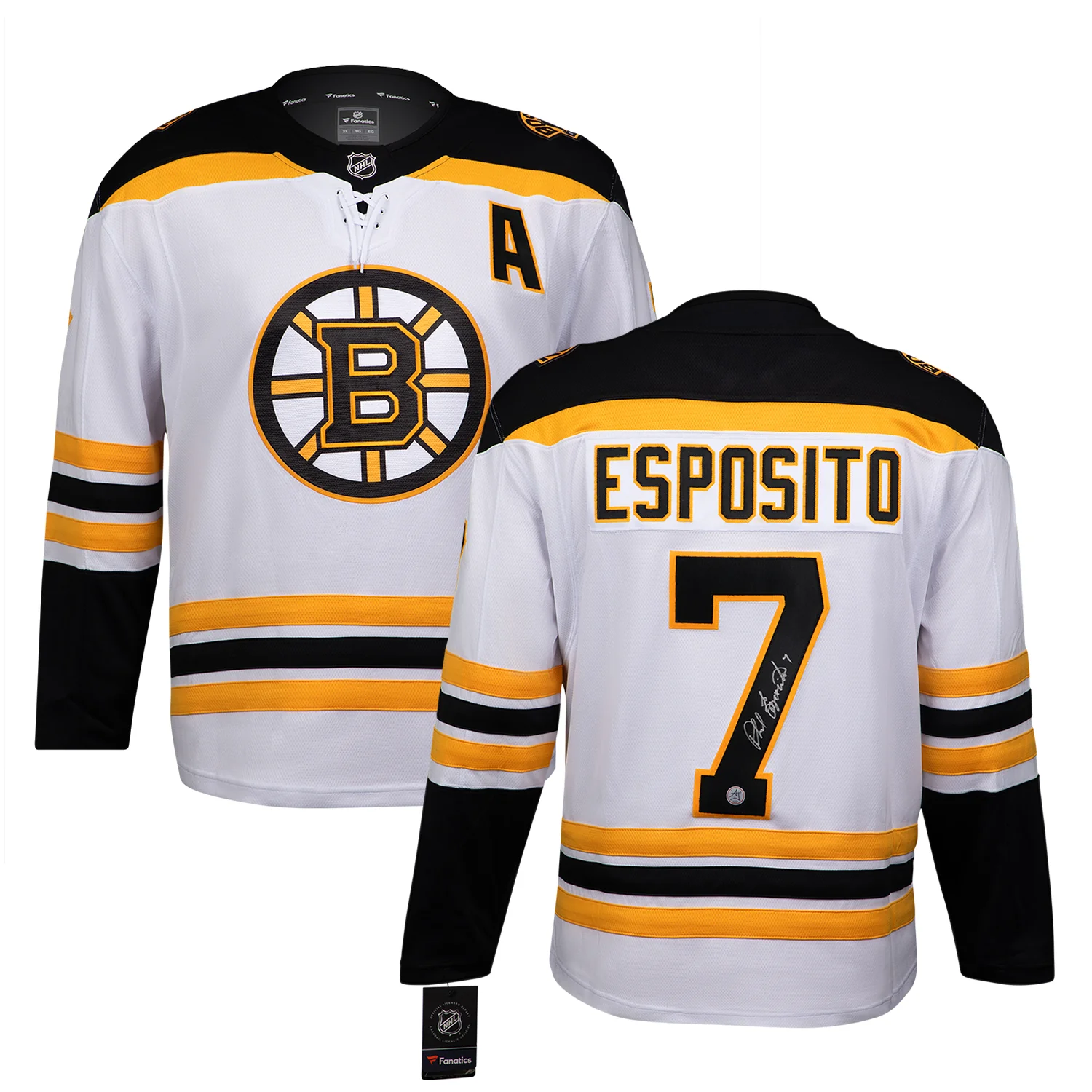 Phil Esposito Signed Boston Bruins White Fanatics Breakaway Jersey - Image 3