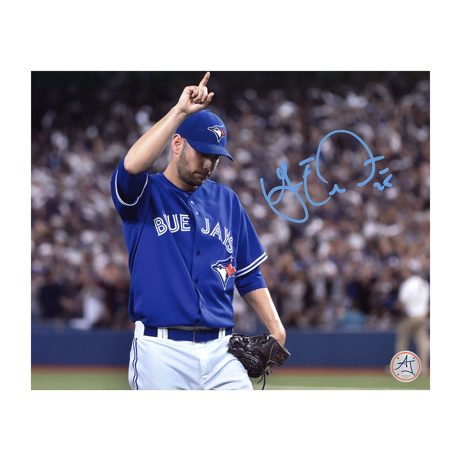Marco Estrada Autographed Toronto Blue Jays Fan Salute 8x10 Photo