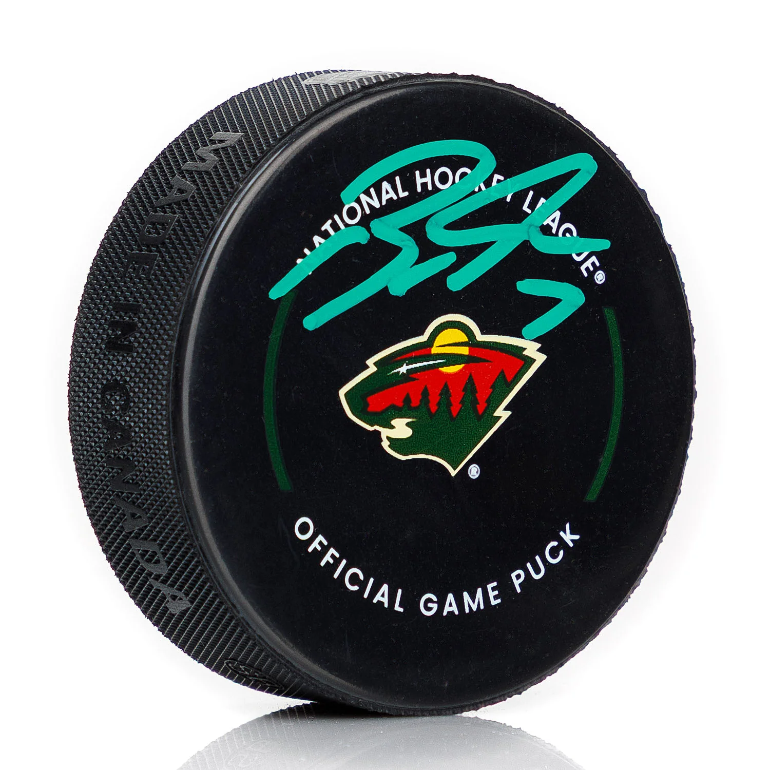 Brock Faber Signed Minnesota Wild Official Game Puck