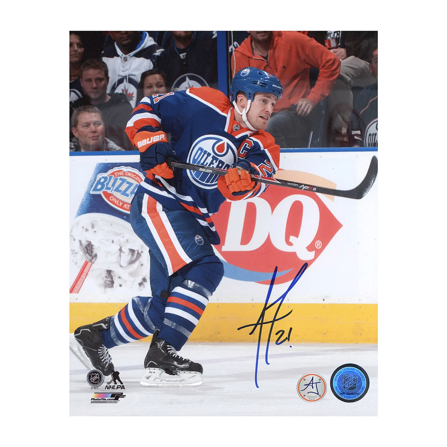 Andrew Ference Autographed Edmonton Oilers Shooting 8x10 Photo