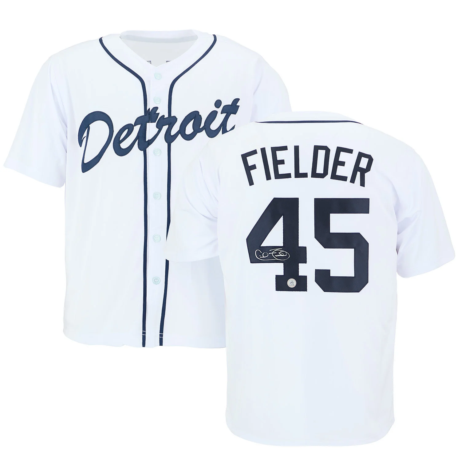 Cecil Fielder Autographed Detroit City Design White Baseball Jersey - Image 3