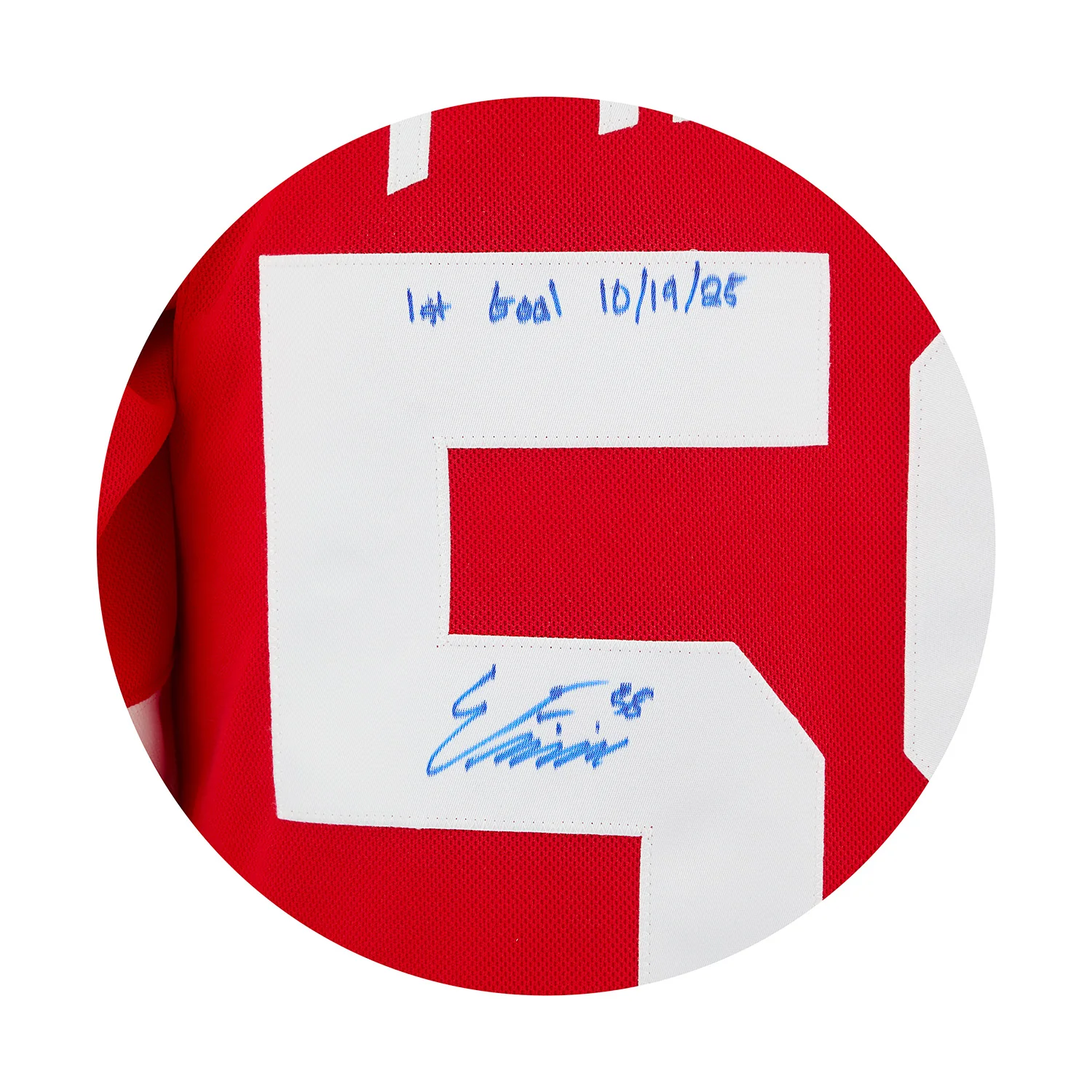 Emmitt Finnie Detroit Red Wings Signed & Dated 1st Goal Fanatics Jersey #1/58 - Image 3