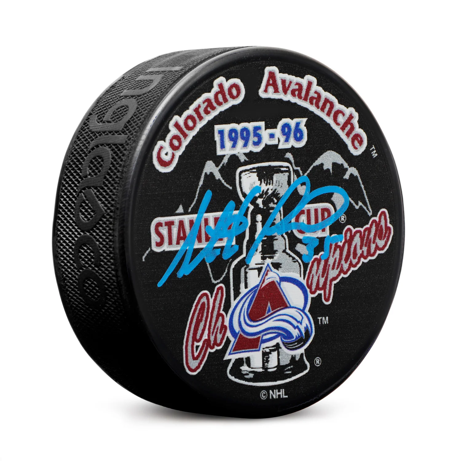 Stephane Fiset Signed Colorado Avalanche 1996 Stanley Cup Puck