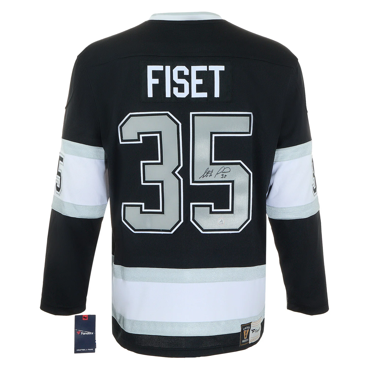 Stephane Fiset Autographed Los Angeles Kings Fanatics Throwback Jersey
