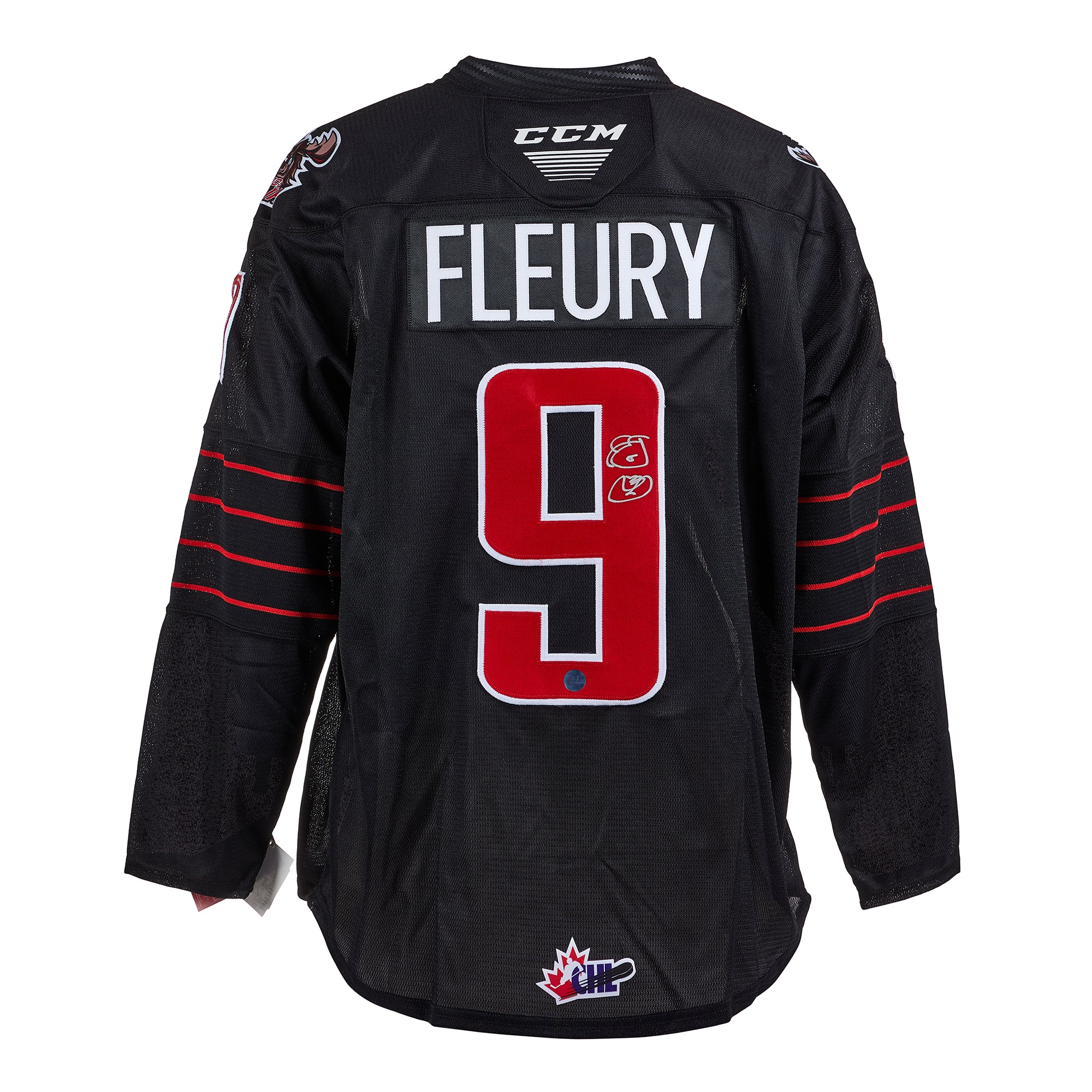 Theo Fleury Signed Moose Jaw Warriors Replica CCM Hockey Jersey