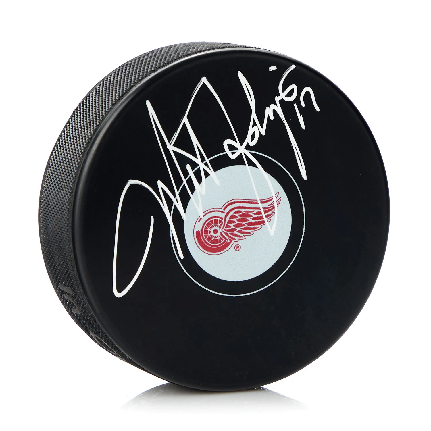 Mike Foligno Autographed Detroit Red Wings Hockey Puck