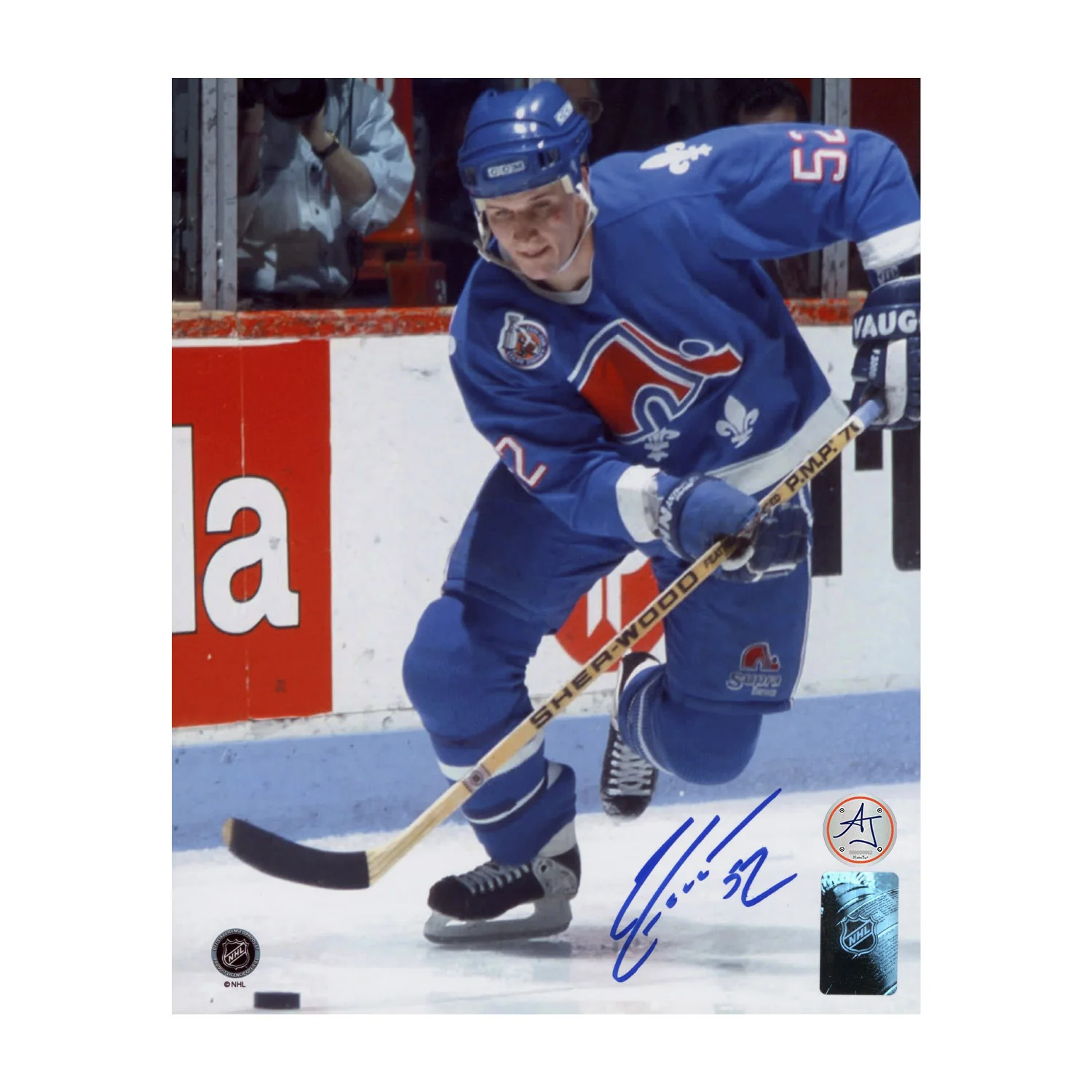 Adam Foote Autographed Quebec Nordiques Hockey 8x10 Photo