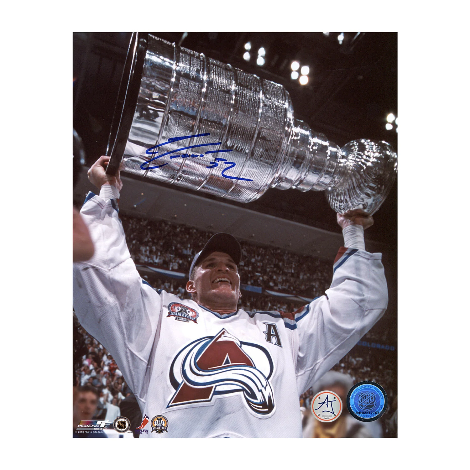 Adam Foote Autographed Colorado Avalanche 2001 Stanley Cup 8x10 Photo