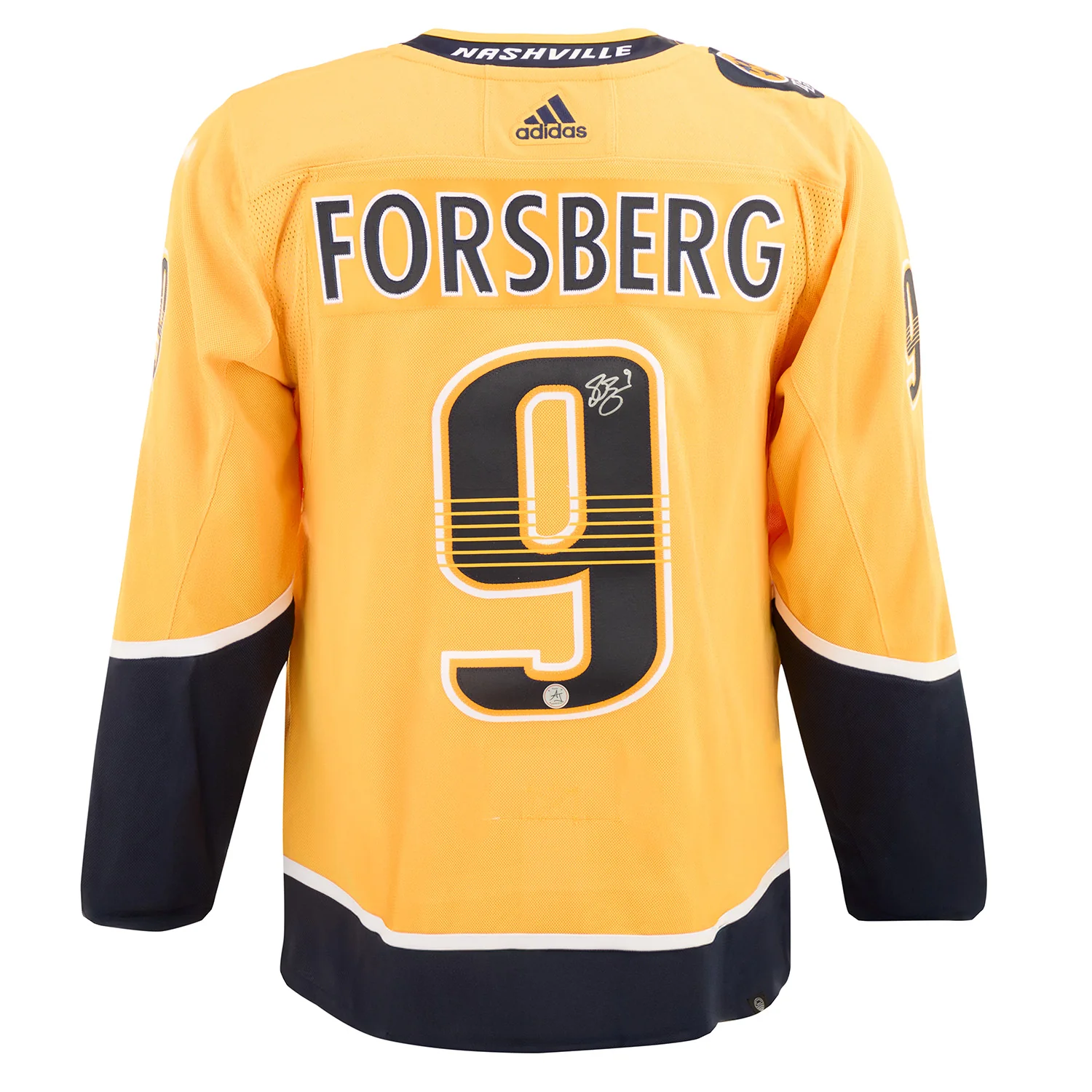 Filip Forsberg Autographed Nashville Predators Yellow adidas Jersey