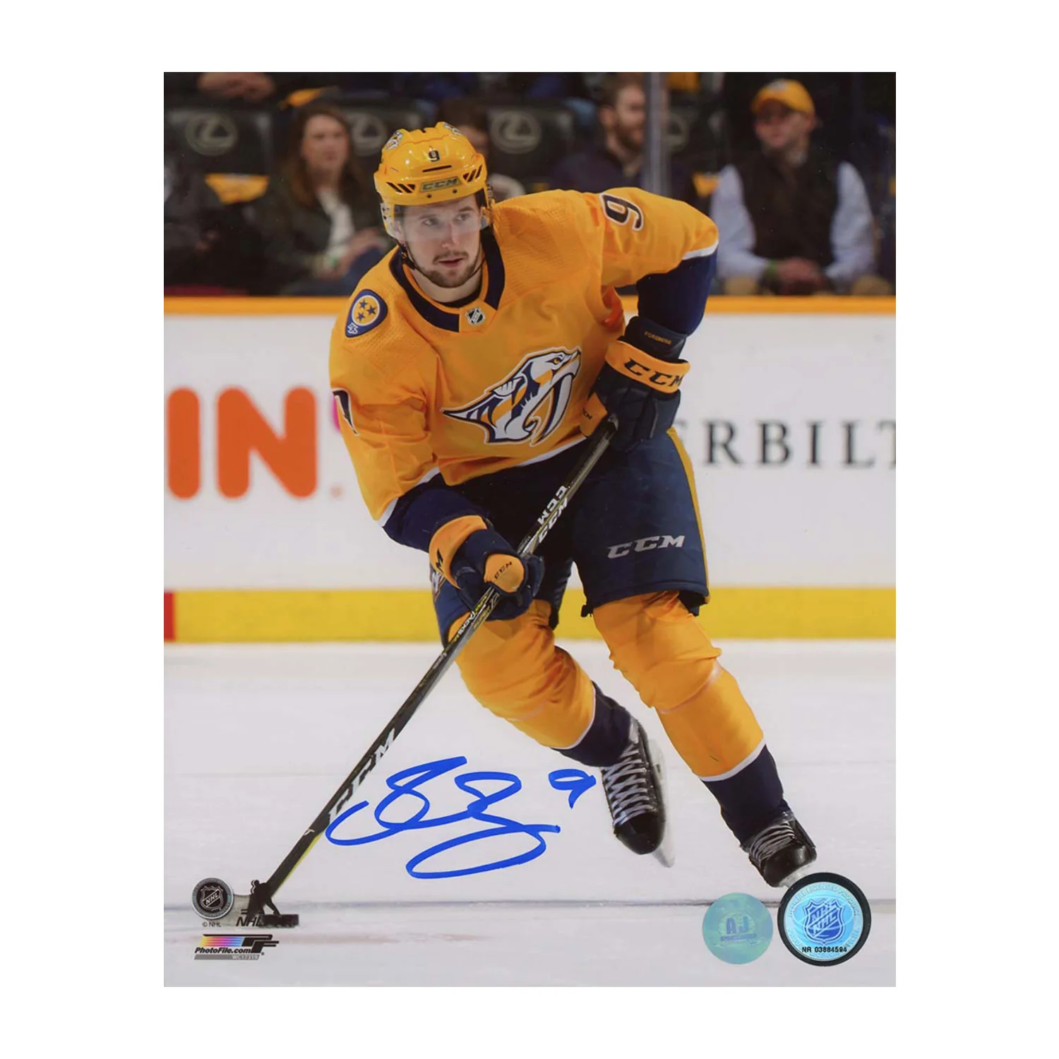 Filip Forsberg Autographed Nashville Predators Hockey 8x10 Photo