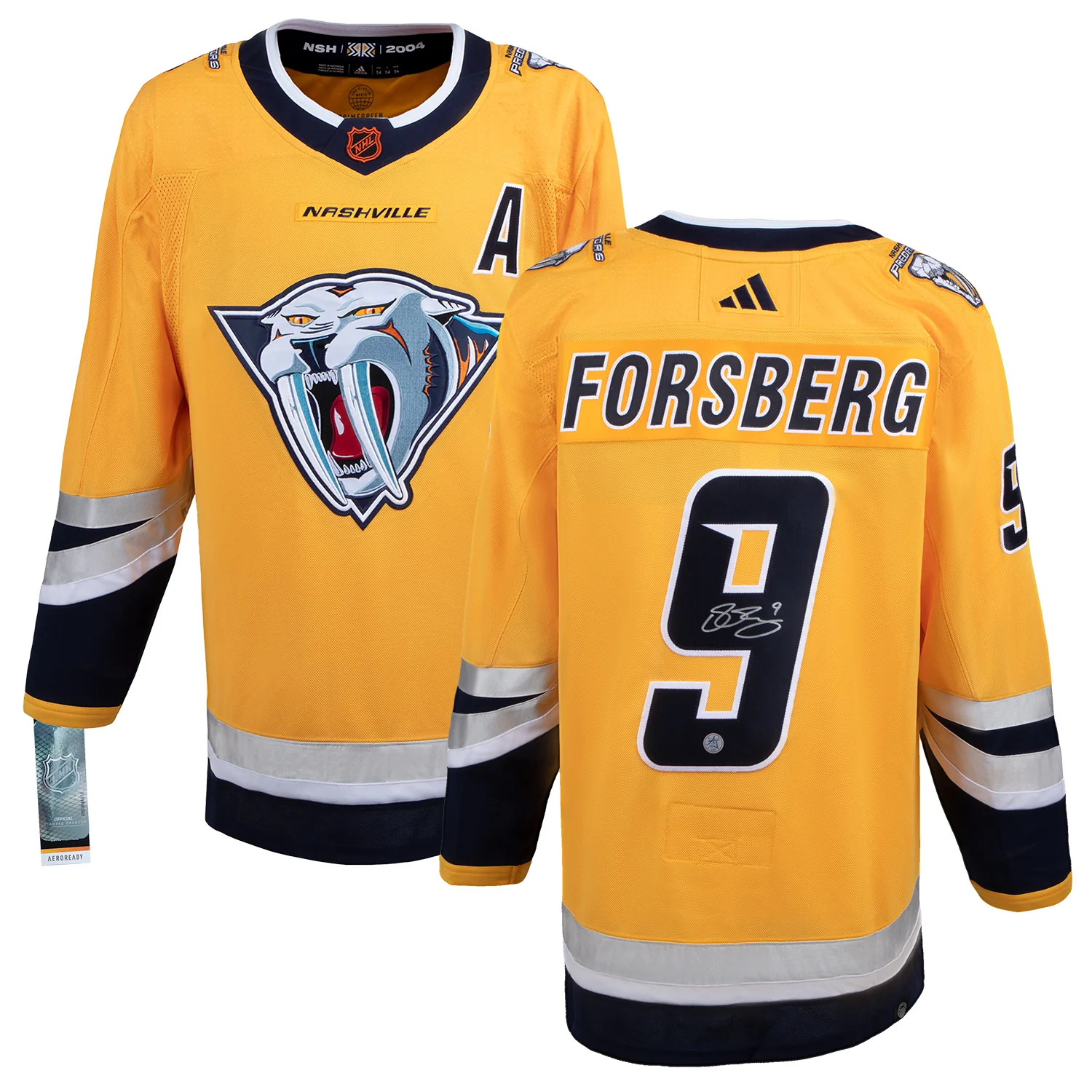 Filip Forsberg Signed Nashville Predators Reverse Retro 2.0 adidas Jersey - Image 3