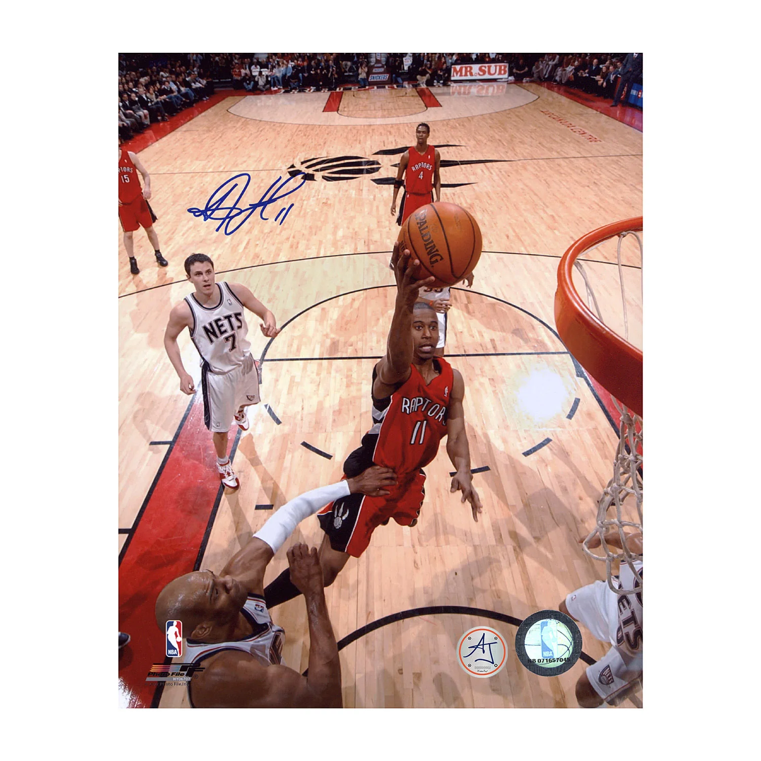 TJ Ford Autographed Toronto Raptors Basketball Net Cam 8x10 Photo