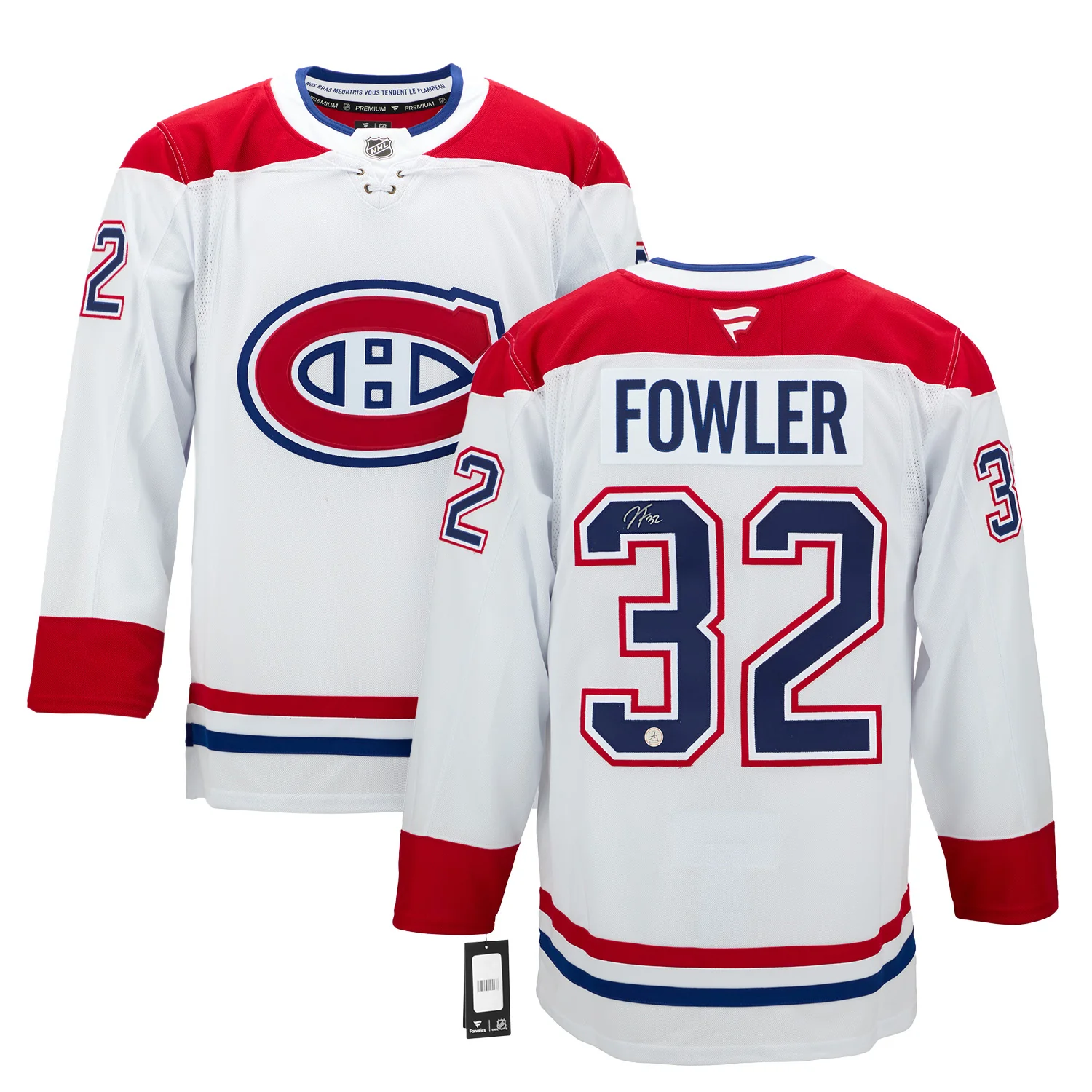 Jacob Fowler Signed Montreal Canadiens White Fanatics Premium Jersey - Image 3