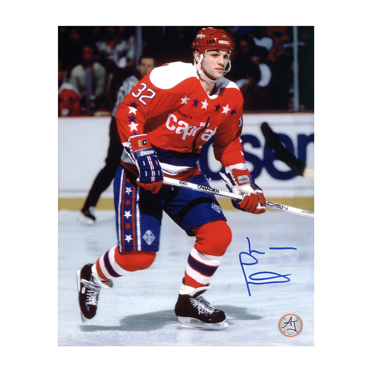 Lou Franceschetti Autographed Washington Capitals Game Action 8x10 Photo