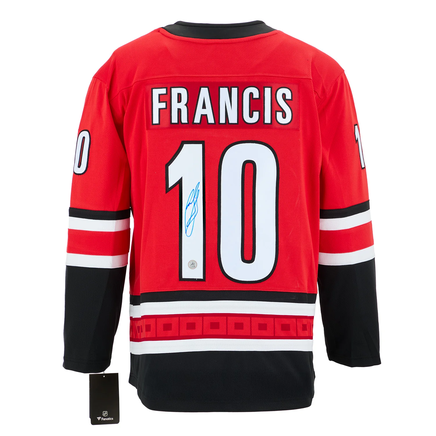 Ron Francis Autographed Carolina Hurricanes Red Fanatics Breakaway Jersey